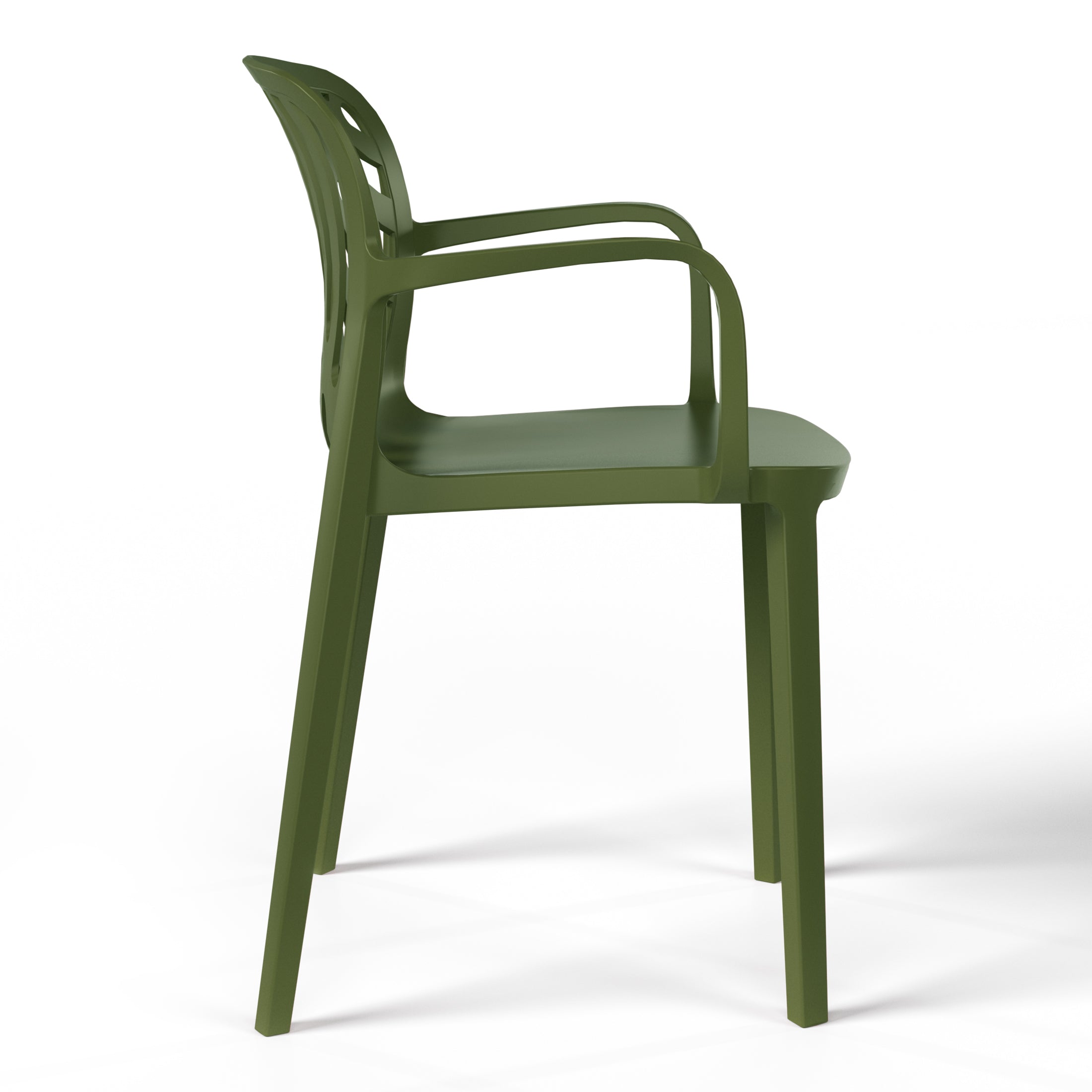 Sunshine Outdoor Modern Stackable Patio Dining Armchairs (Set of 2)
