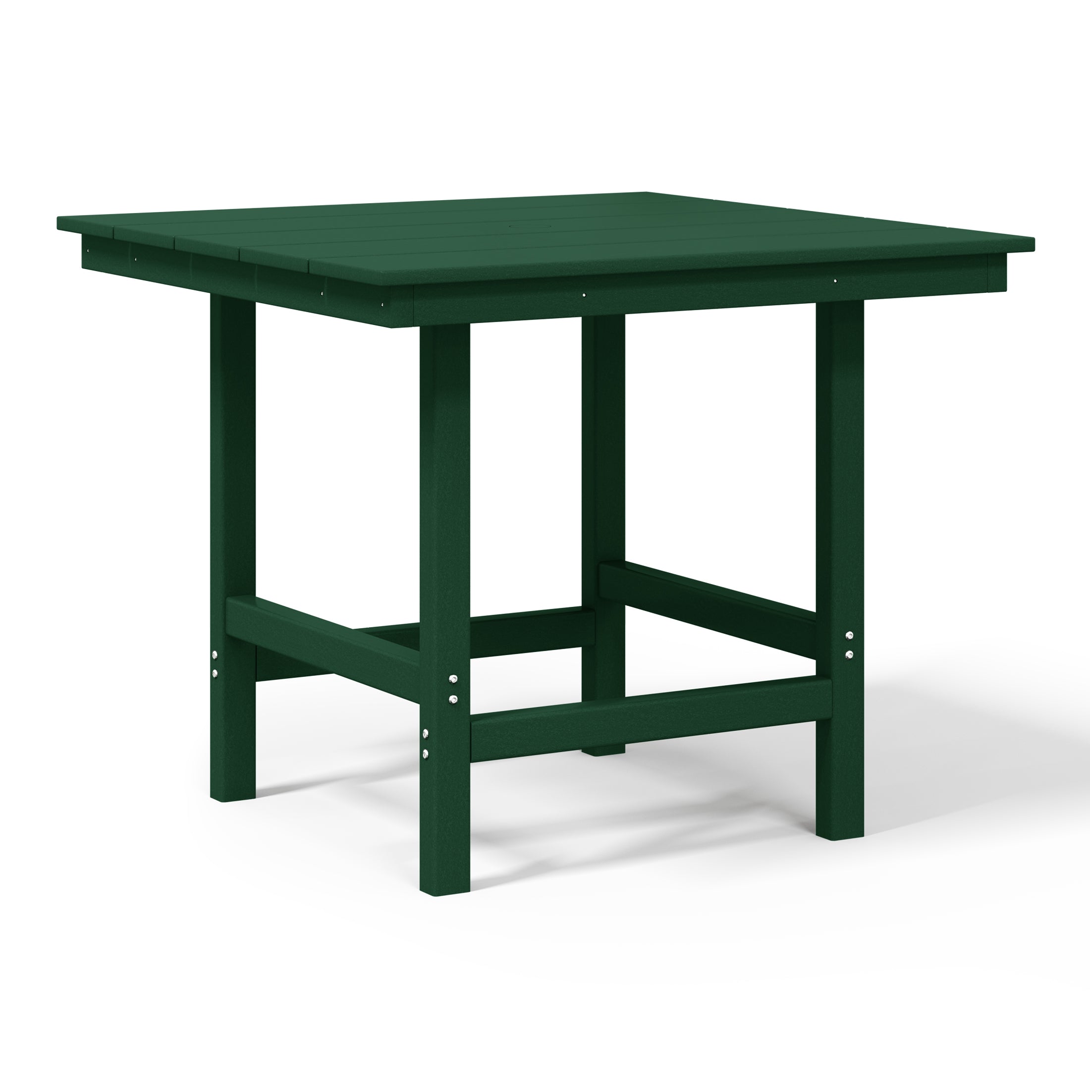Palms Outdoor HDPE 36" Square Patio Dining Table with Umbrella Hole