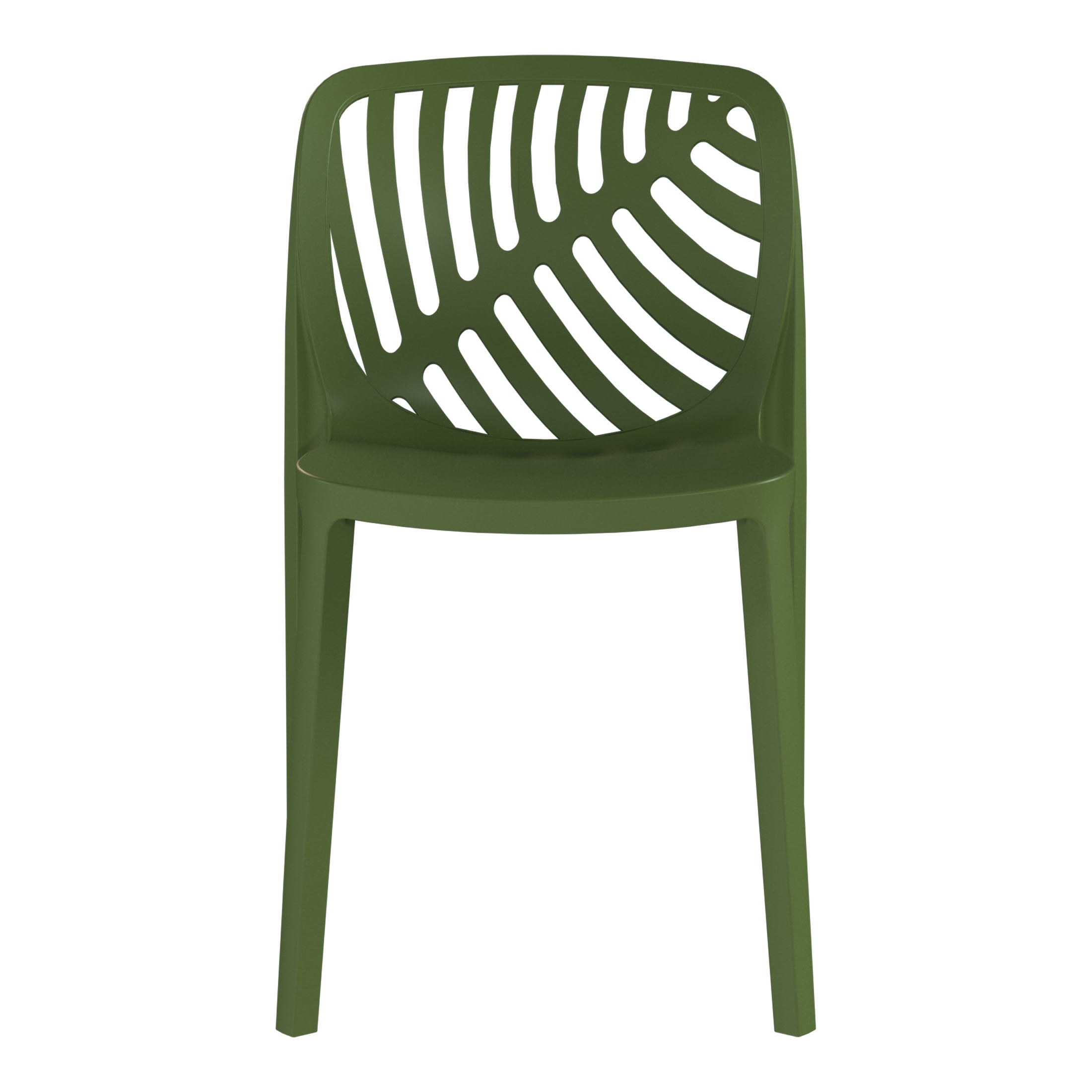 Sunshine Outdoor Modern Stackable Polypropylene Plastic Patio Bistro Dining Side Chairs (Set of 2)