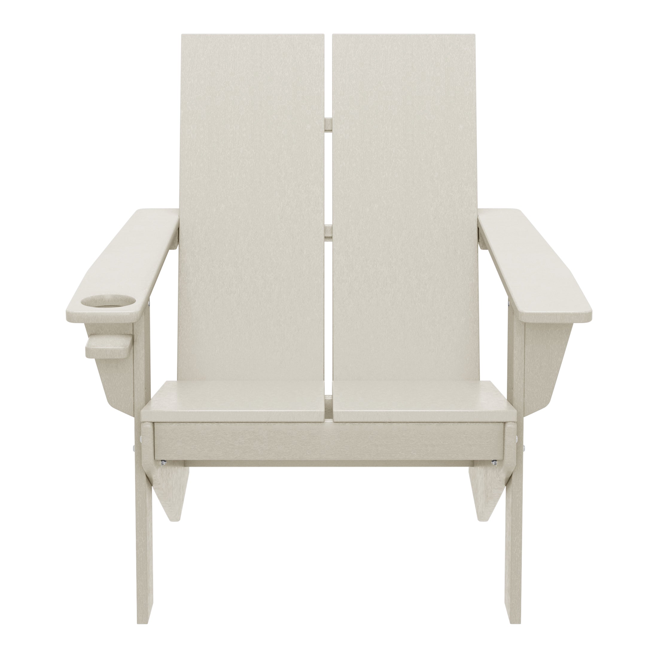 Seaview Outdoor HDPE Modern Adirondack Chair with Cup Holder