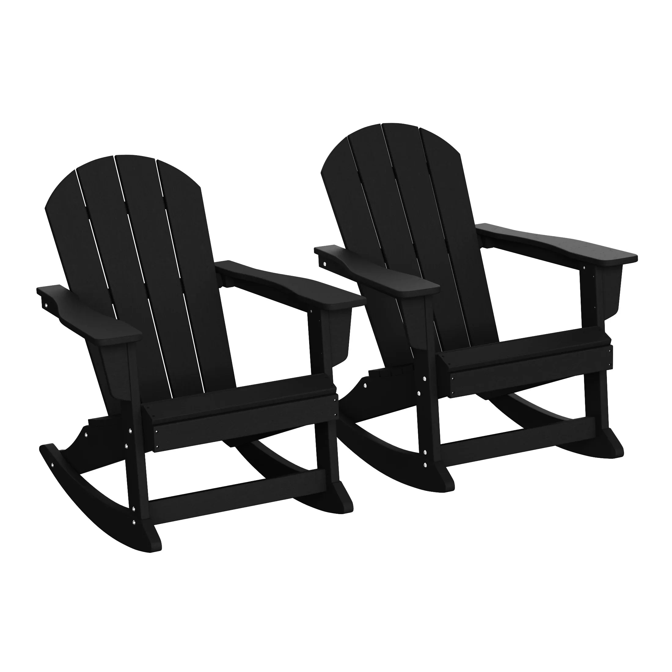 PARADISE Outdoor Patio Porch Rocking Chairs (Set of 2), Black