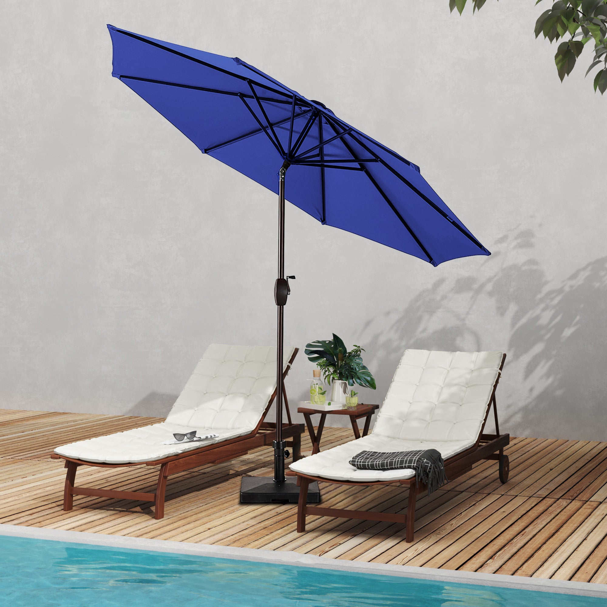 Cabana 9 ft. Patio Table Umbrella with 50 lbs concrete weight base kit