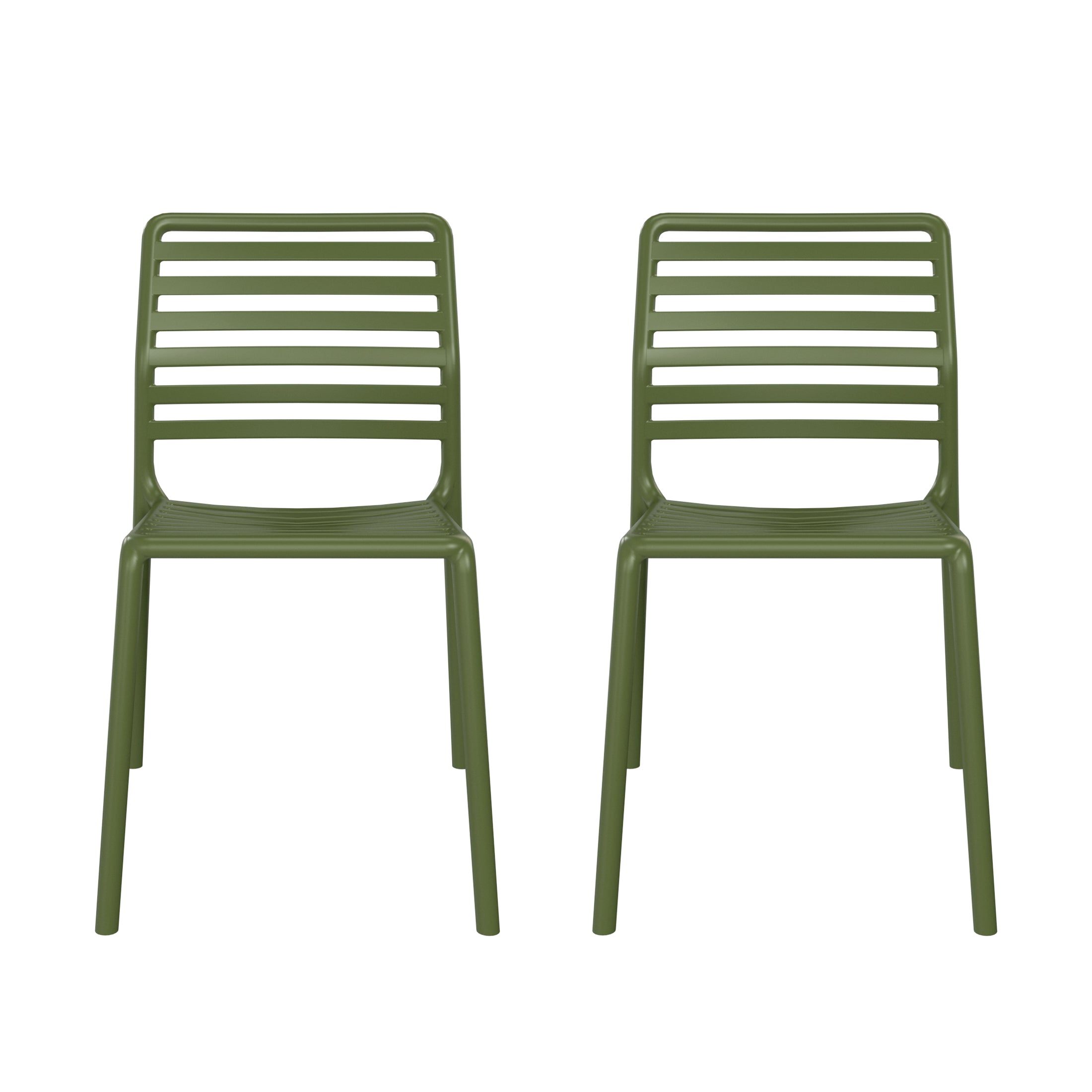 Sunshine Outdoor Stackable Polypropylene Plastic Resin Dining Side Chairs (Set of 2)