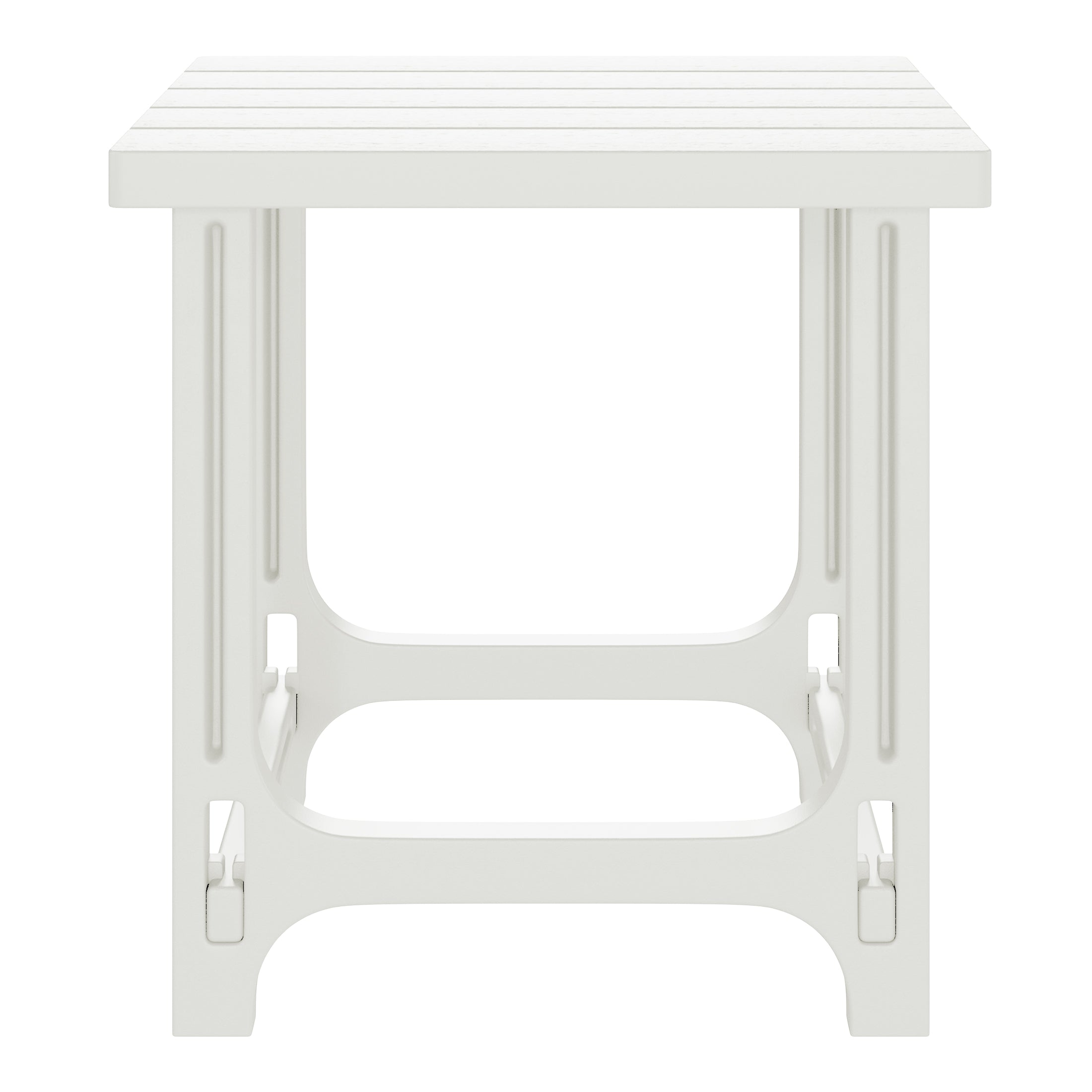 Cayman 2-Piece HDPE Plastic Adirondack Patio Chair With 18" Side Table Set