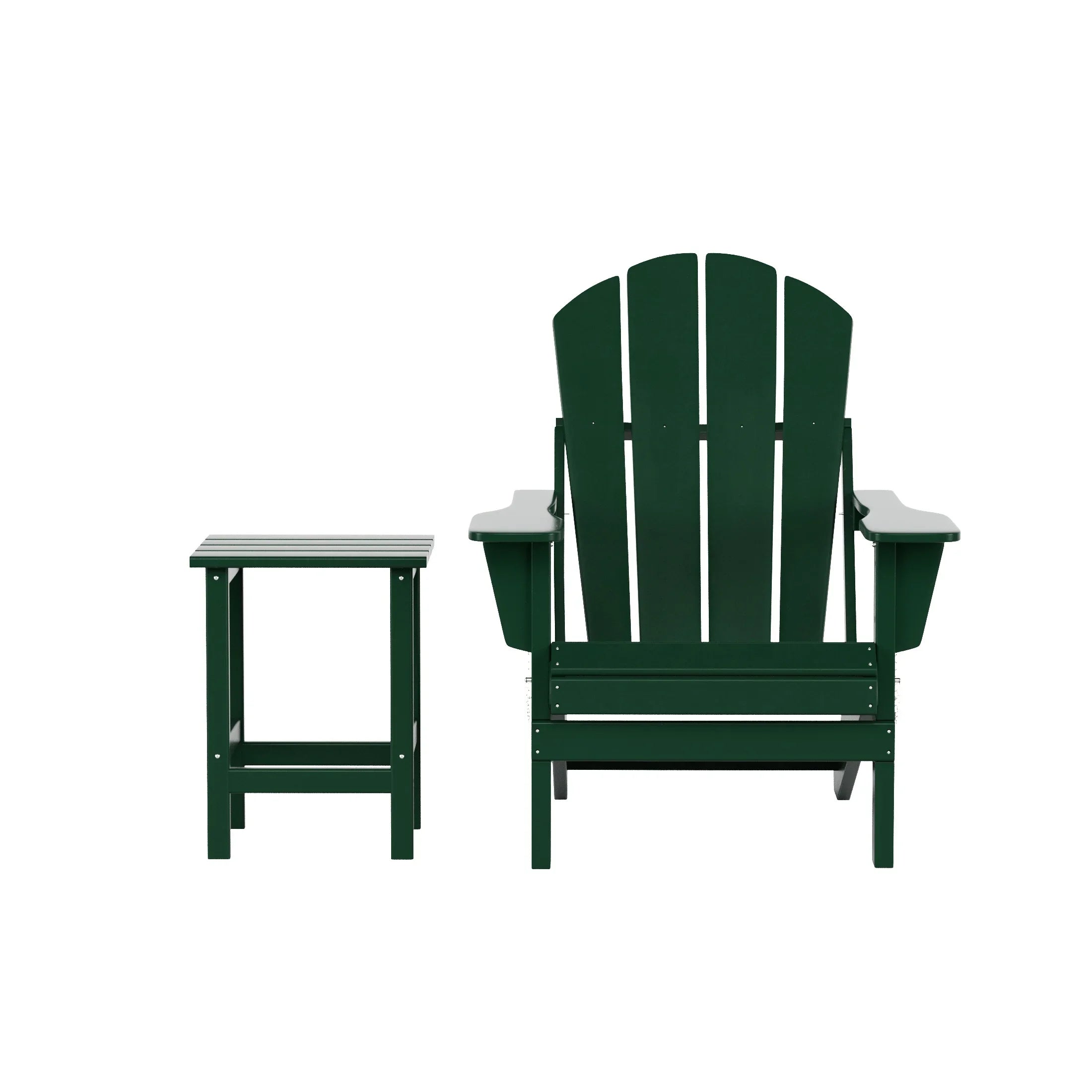PARADISE 2-Piece Foldable Adirondack Lawn Chair with Patio Side