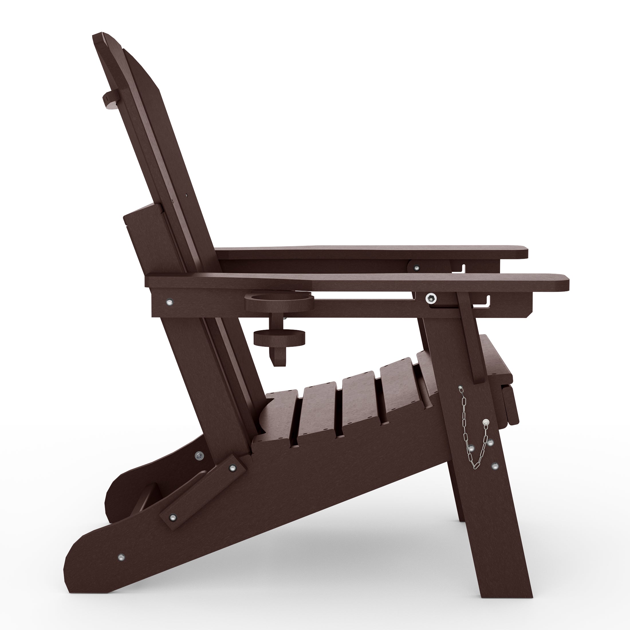 Paradise Folding Adjustable Adirondack Chair with Retractable Ottoman and Cup Holder
