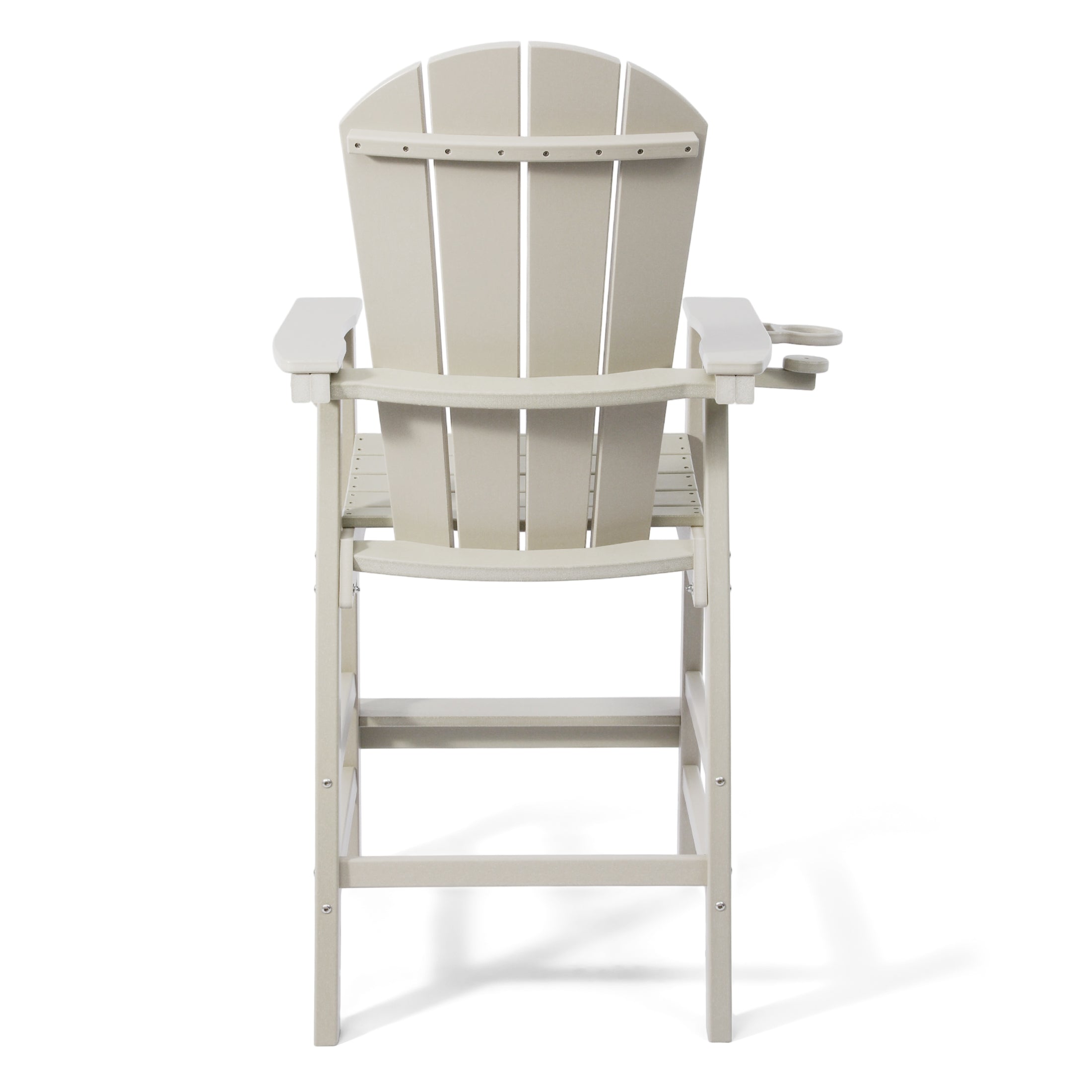 Paradise Outdoor HDPE Tall Adirondack Bar Height Chair With Cup Holder