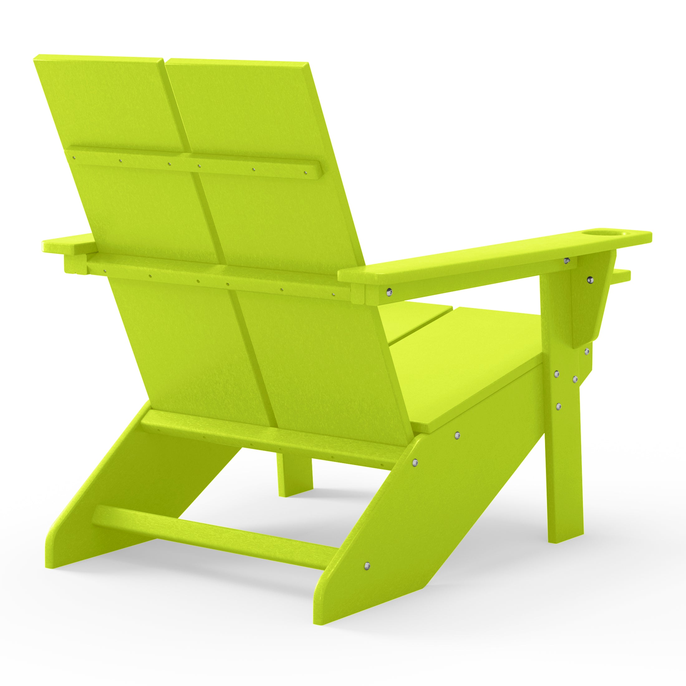 Seaview Outdoor HDPE Modern Adirondack Chair with Cup Holder (Set of 4)