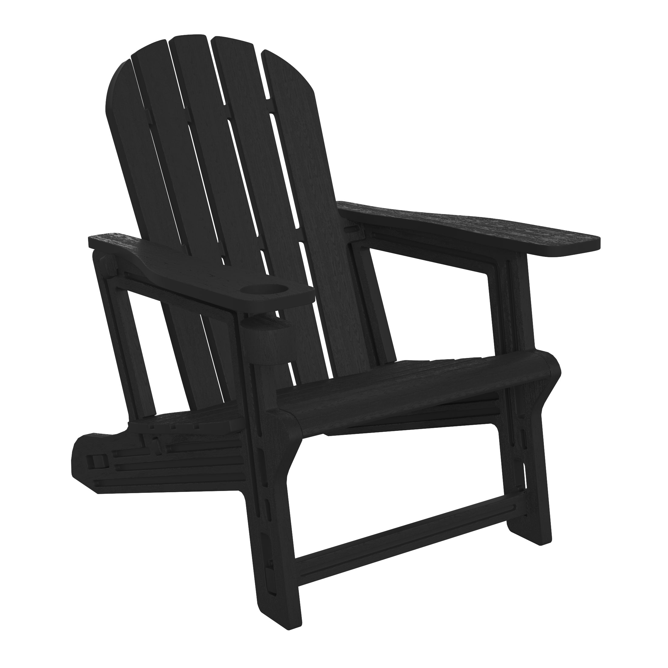 Cayman 3-Piece HDPE Plastic Adirondack Patio Chairs With 18" Square Side Table Set