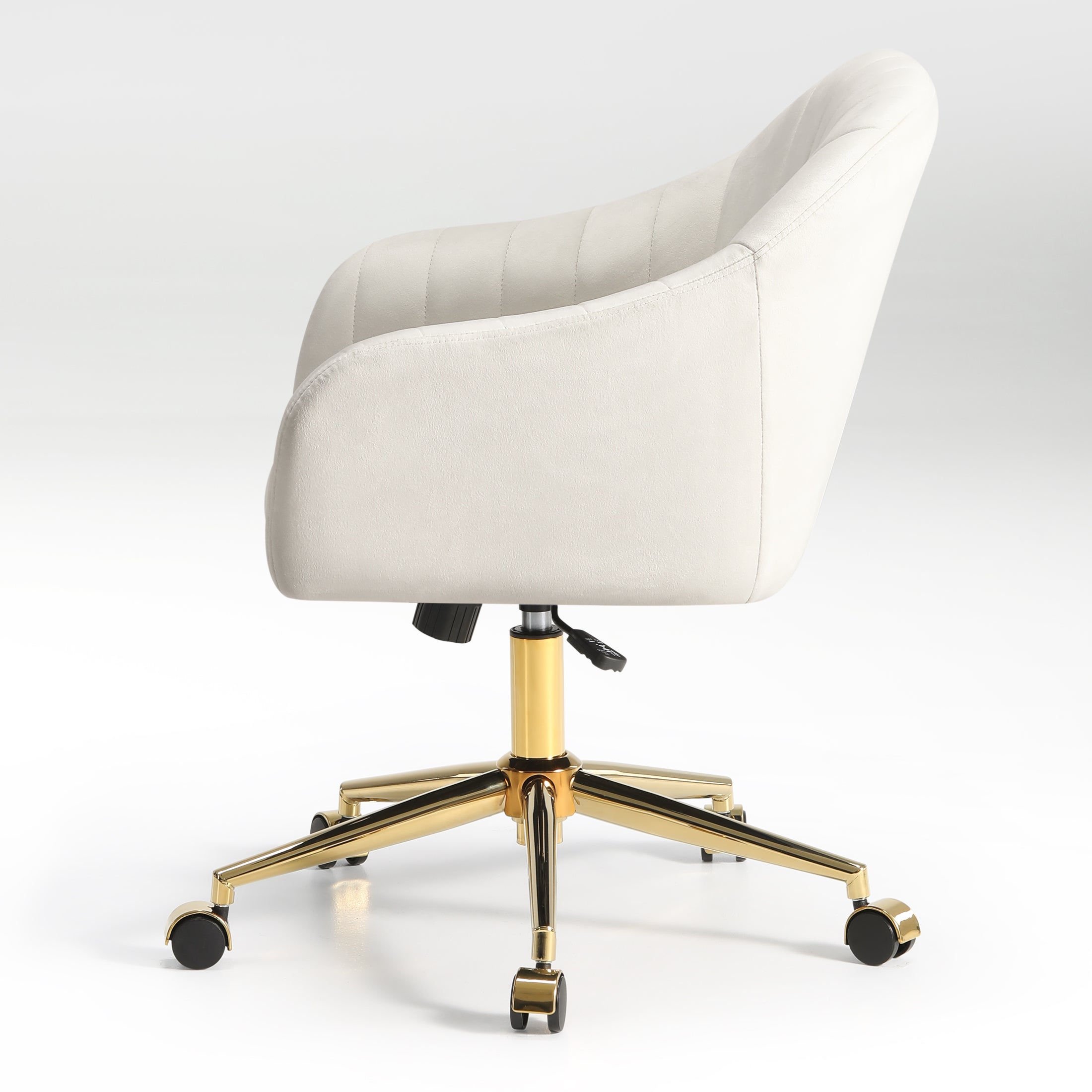 Alaia Upholstered Velvet Swivel Vanity Office Chair With Wheels