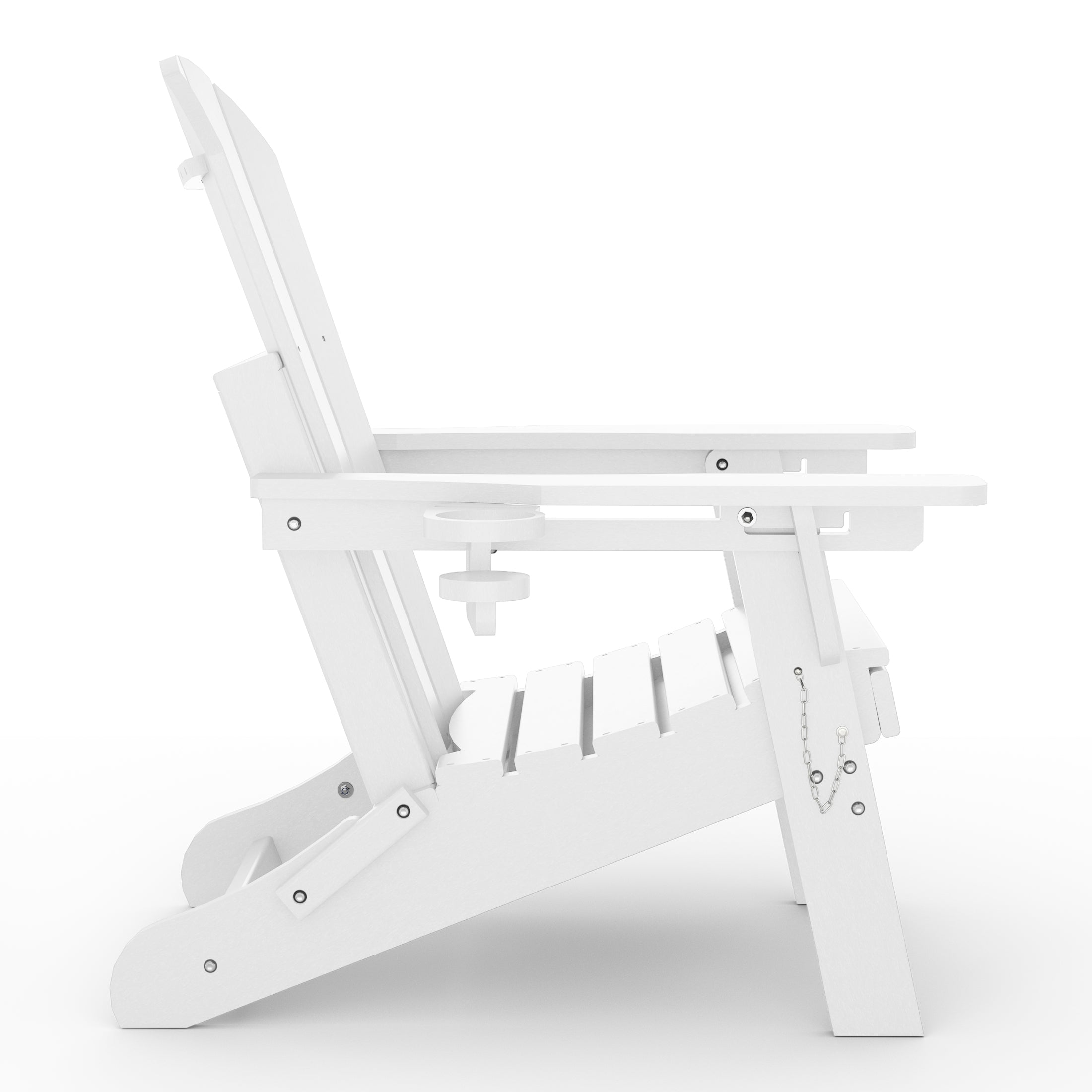 Paradise Folding Adjustable Adirondack Chair with Retractable Ottoman and Cup Holder (Set of 2)