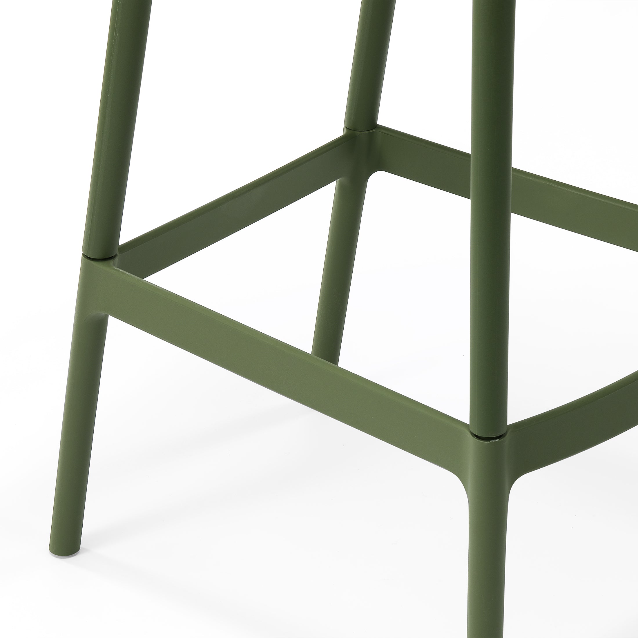 Sunshine 41.75" Outdoor Modern Polypropylene Plastic Patio Bar Height Stools (Set of 2)