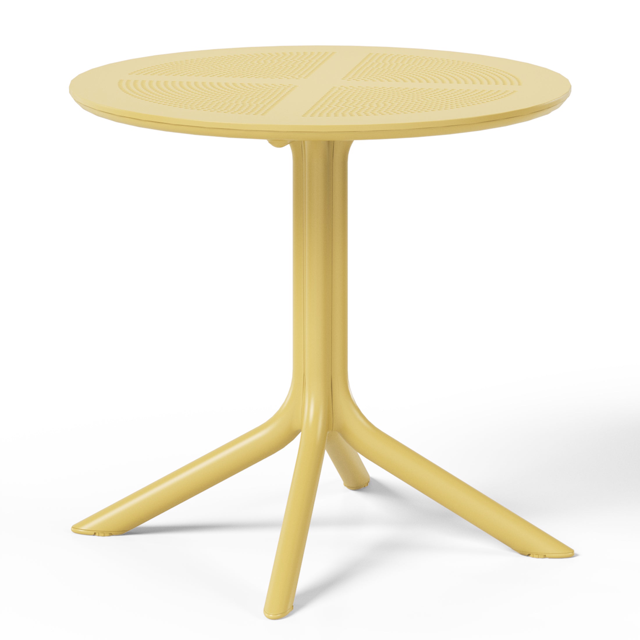 Sunshine 31.5" Round Plastic Outdoor Patio Dining Table for 4
