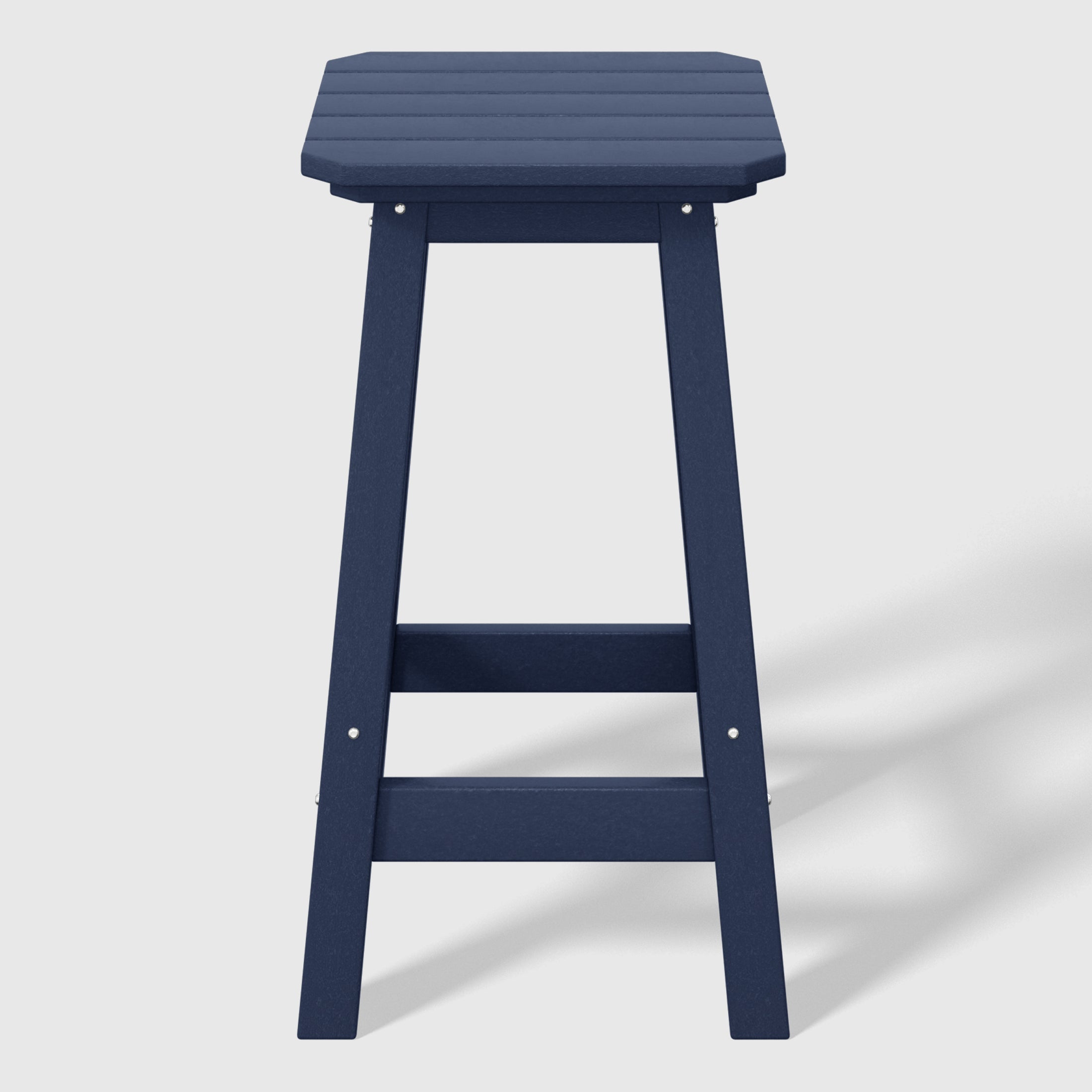 Paradise 24" HDPE Outdoor Patio Counter High Backless Square Bar Stools Set of Three