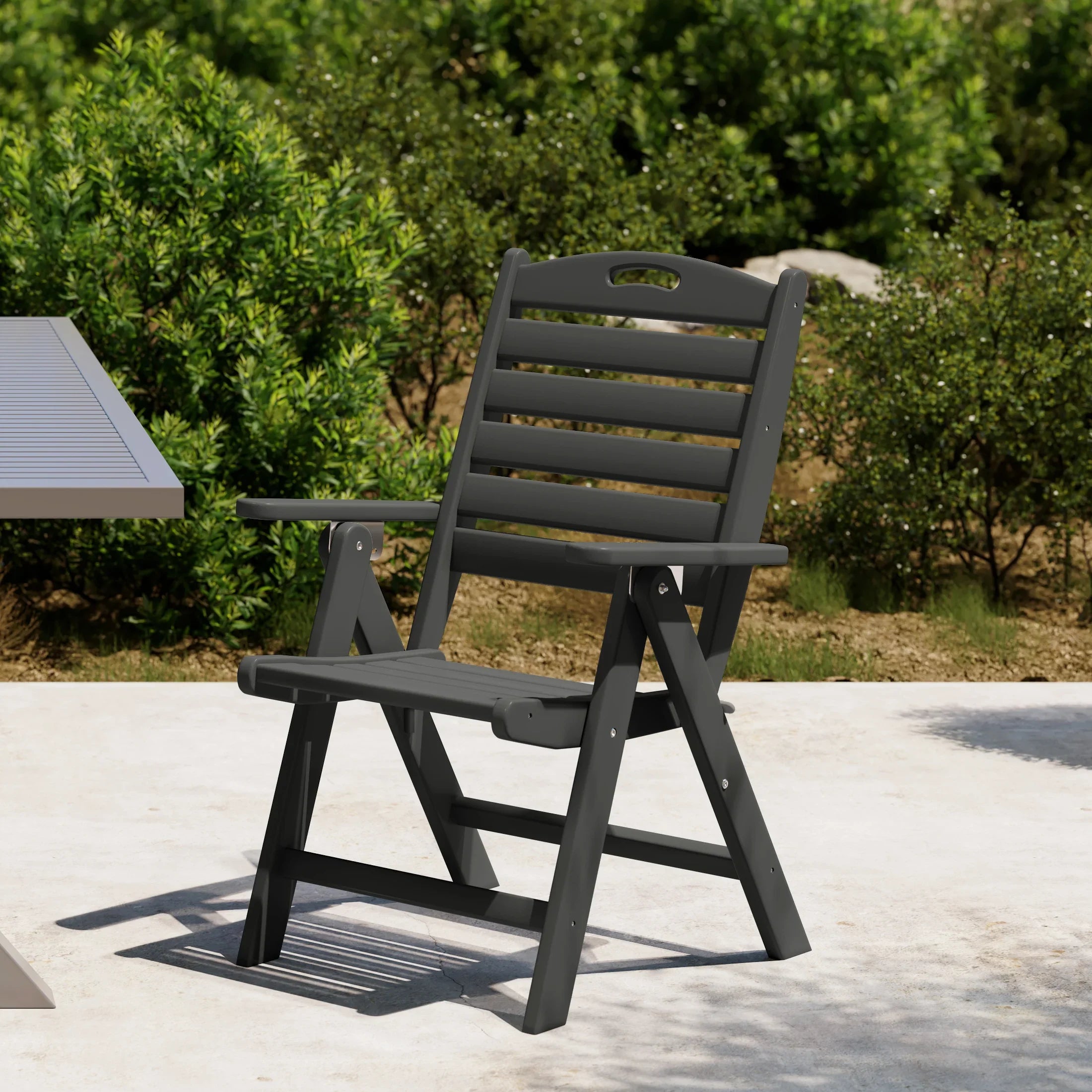 Paradise HDPE Adjustable Highback Folding Patio Dining Chair