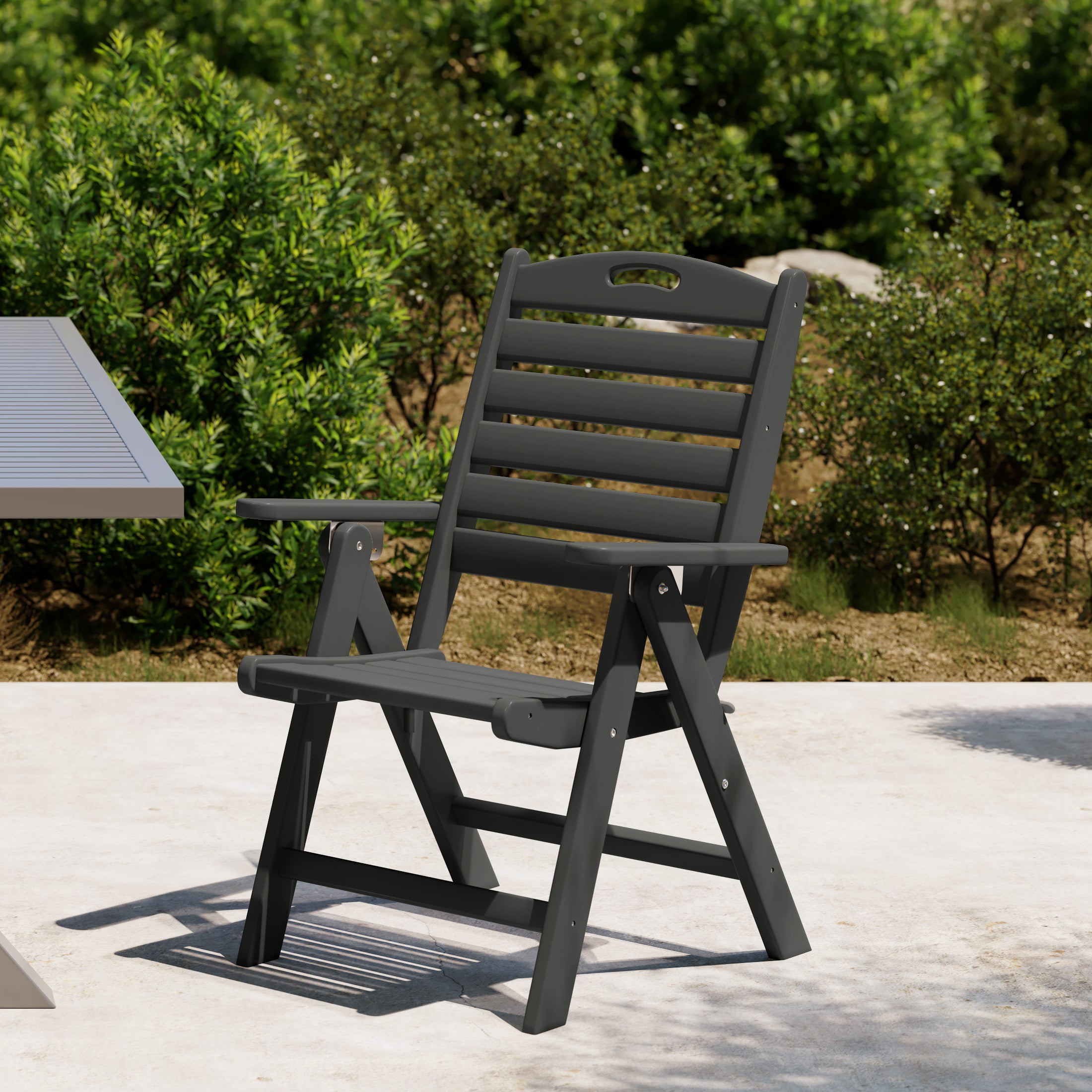 Paradise HDPE Adjustable Highback Folding Patio Dining Chair