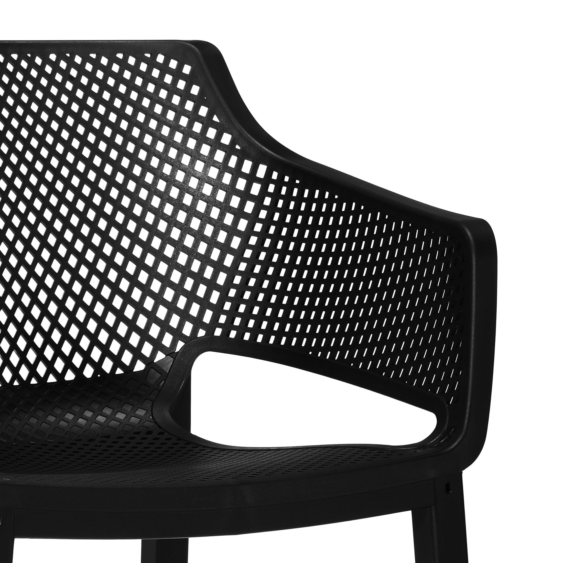Sunshine Outdoor Modern Stackable Plastic Resin Patio Dining Armchair (Set of 4)