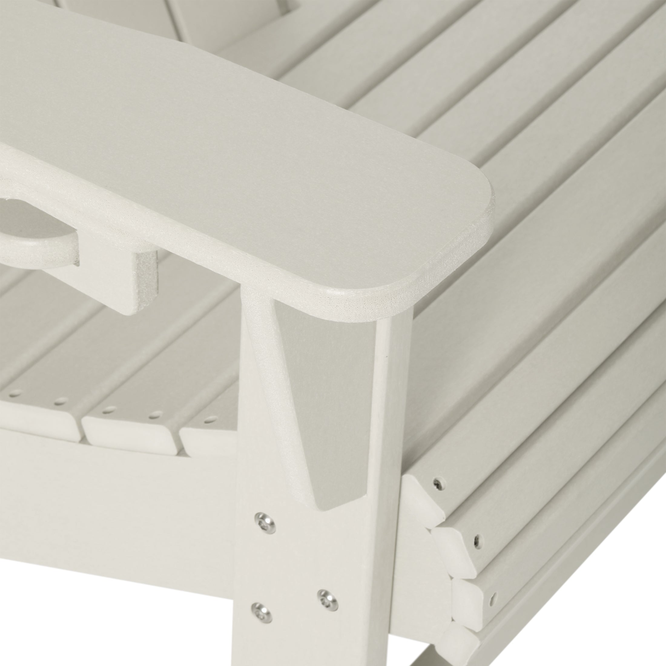 Lakeview 3-Piece Outdoor Patio HDPE Adirondack Chair With Cup Holder and Table Set