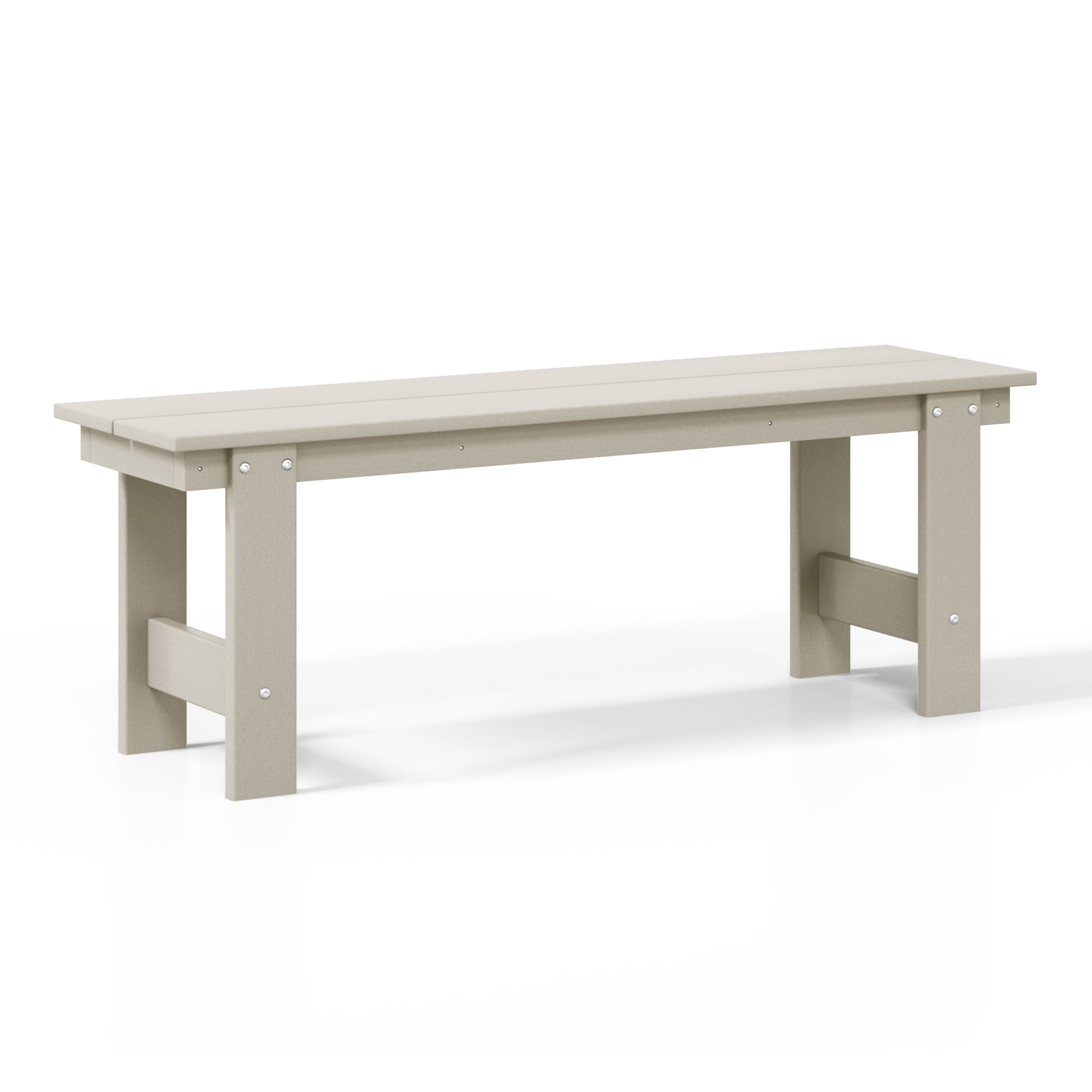 Palms Outdoor HDPE 48" Modern Backless Patio Bench