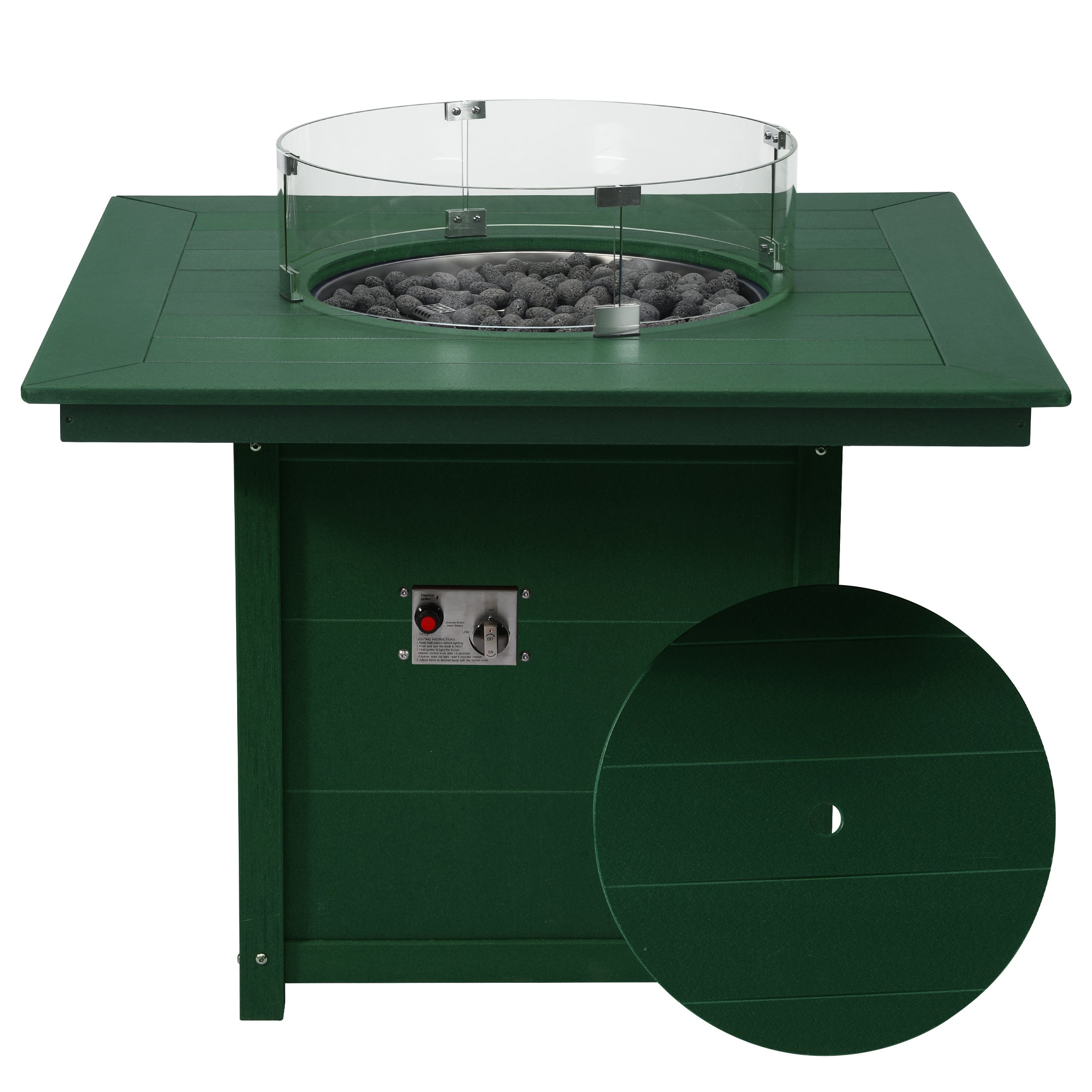 Sol Modern Outdoor Patio Propane 42" Square Fire Pit Table
