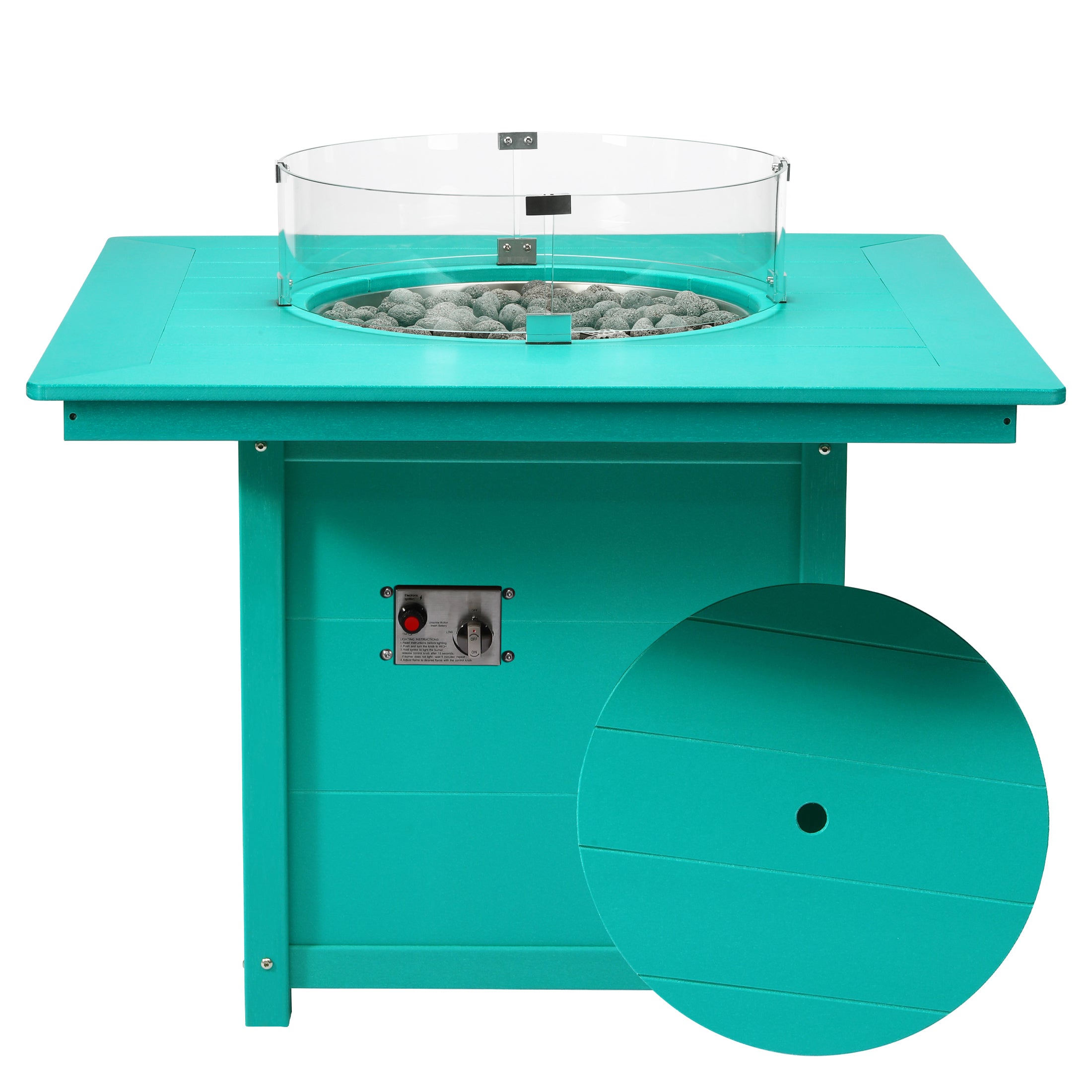 Sol Modern Outdoor Patio Propane 42" Square Fire Pit Table