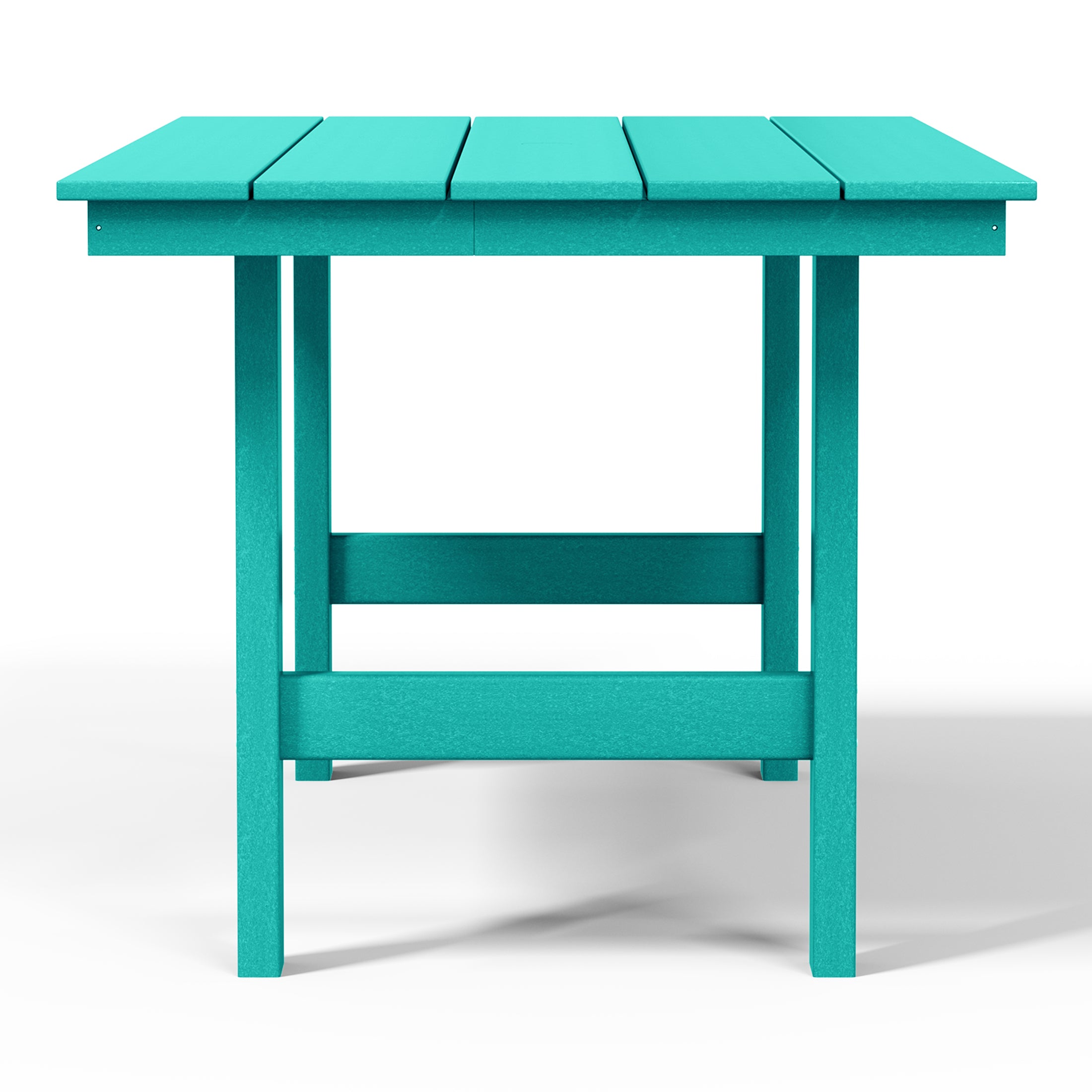 Palms Outdoor Modern HDPE 66" Wide Rectangle Patio Dining Table for 6