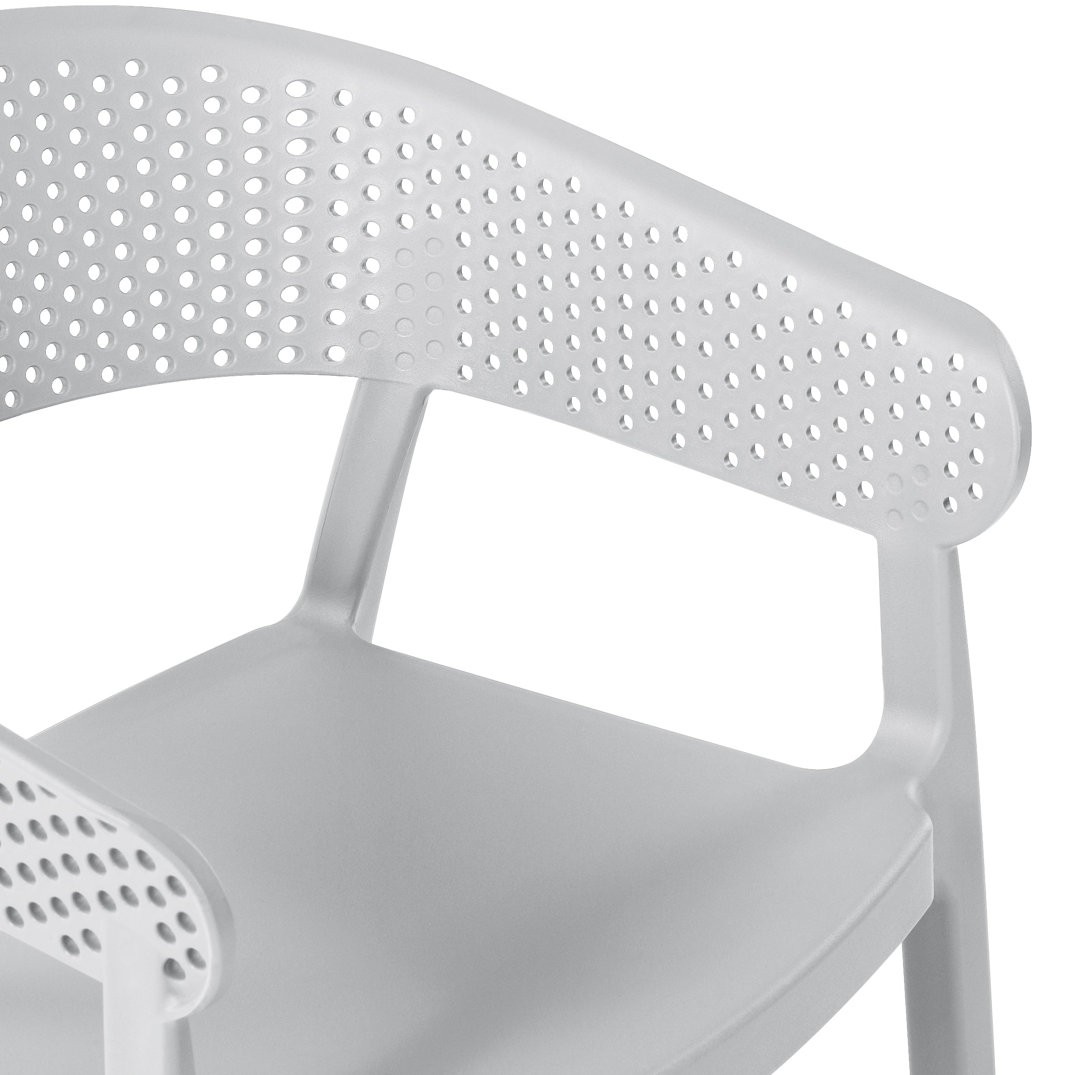 Sunshine Outdoor Modern Stackable Plastic Resin Patio Dining Armchair (Set of 2)