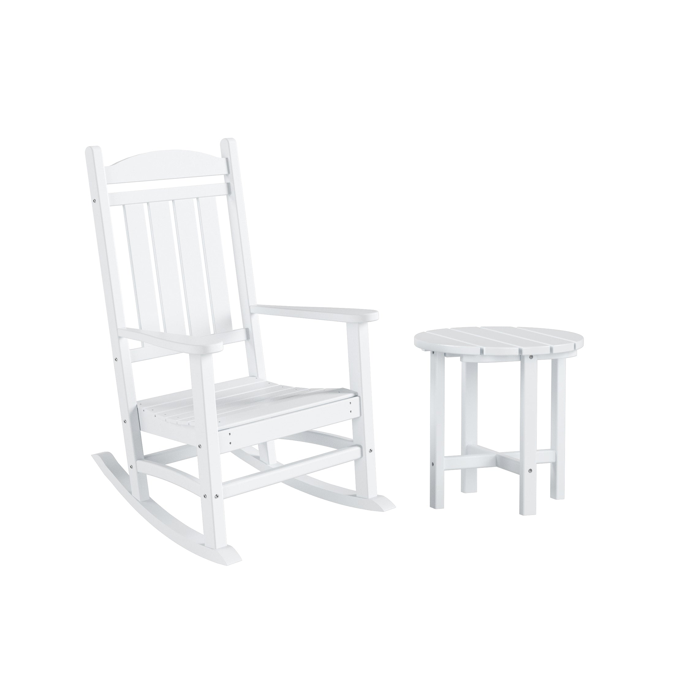 Paradise Outdoor Patio Porch Rocking Chair with Side Table Set
