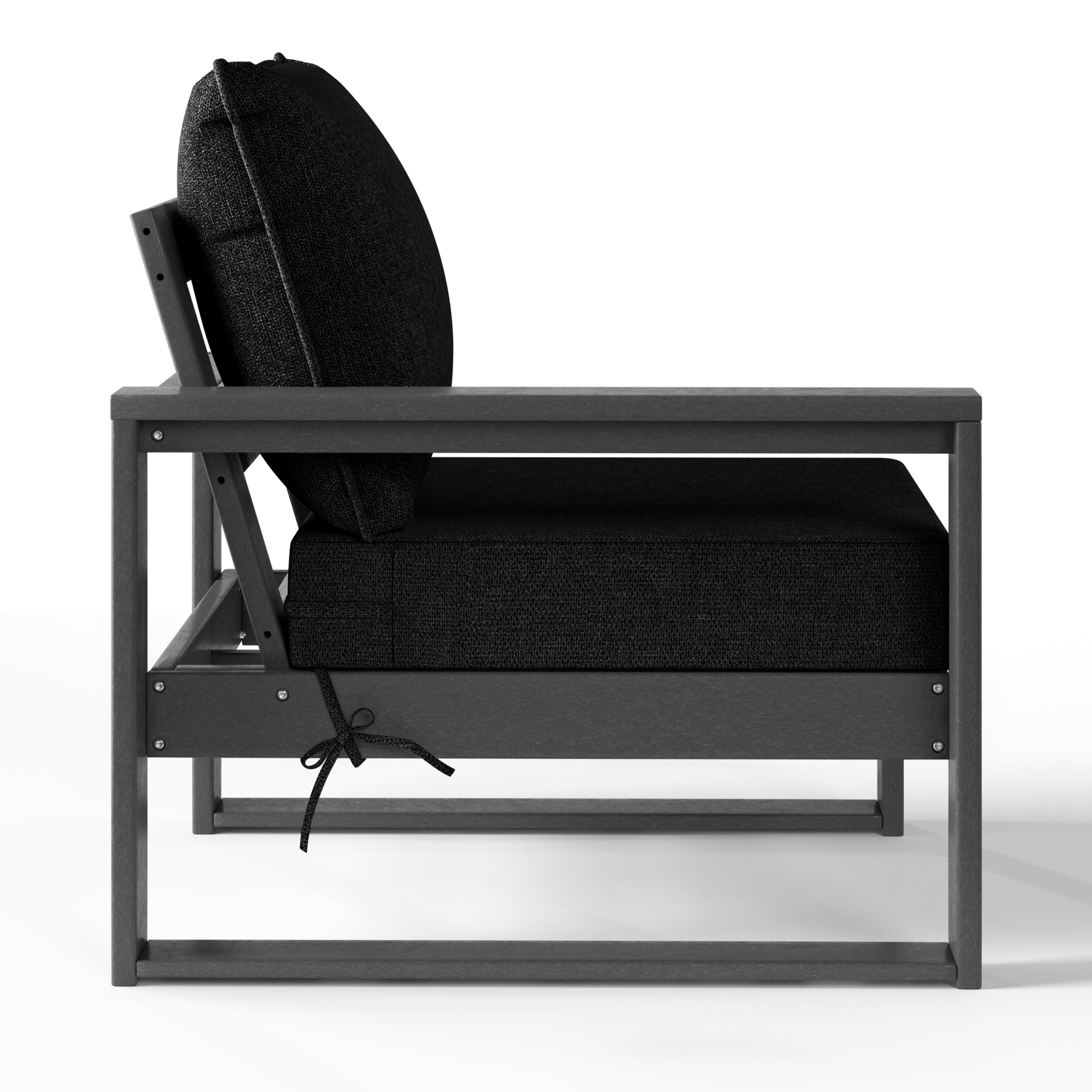 Rockaway Outdoor HDPE Left Arm Sectional Patio Corner Club Chair with Patio Cushions