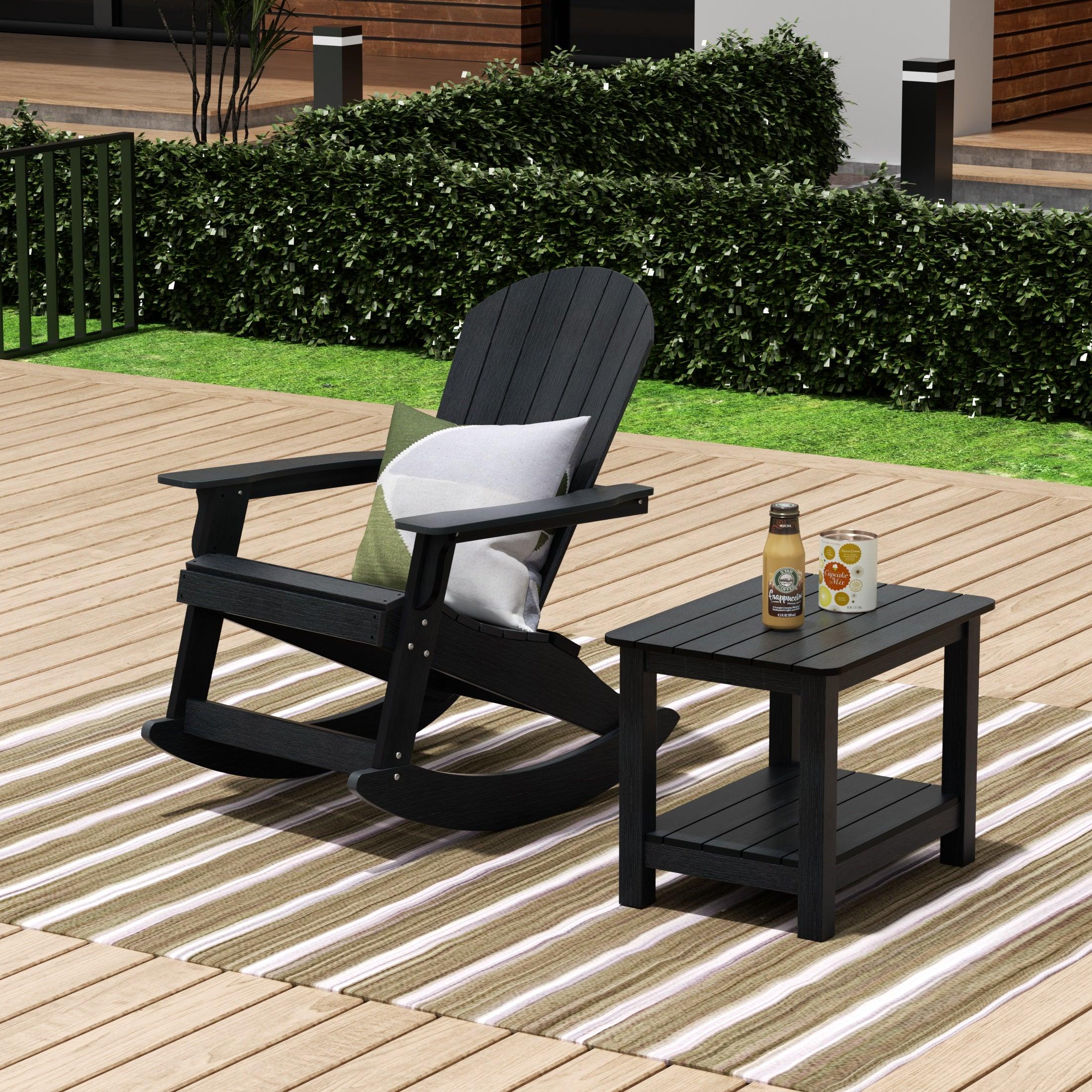 Florence 2-Piece HIPS Adirondack Rocking Chair and Side Table Set - Costaelm
