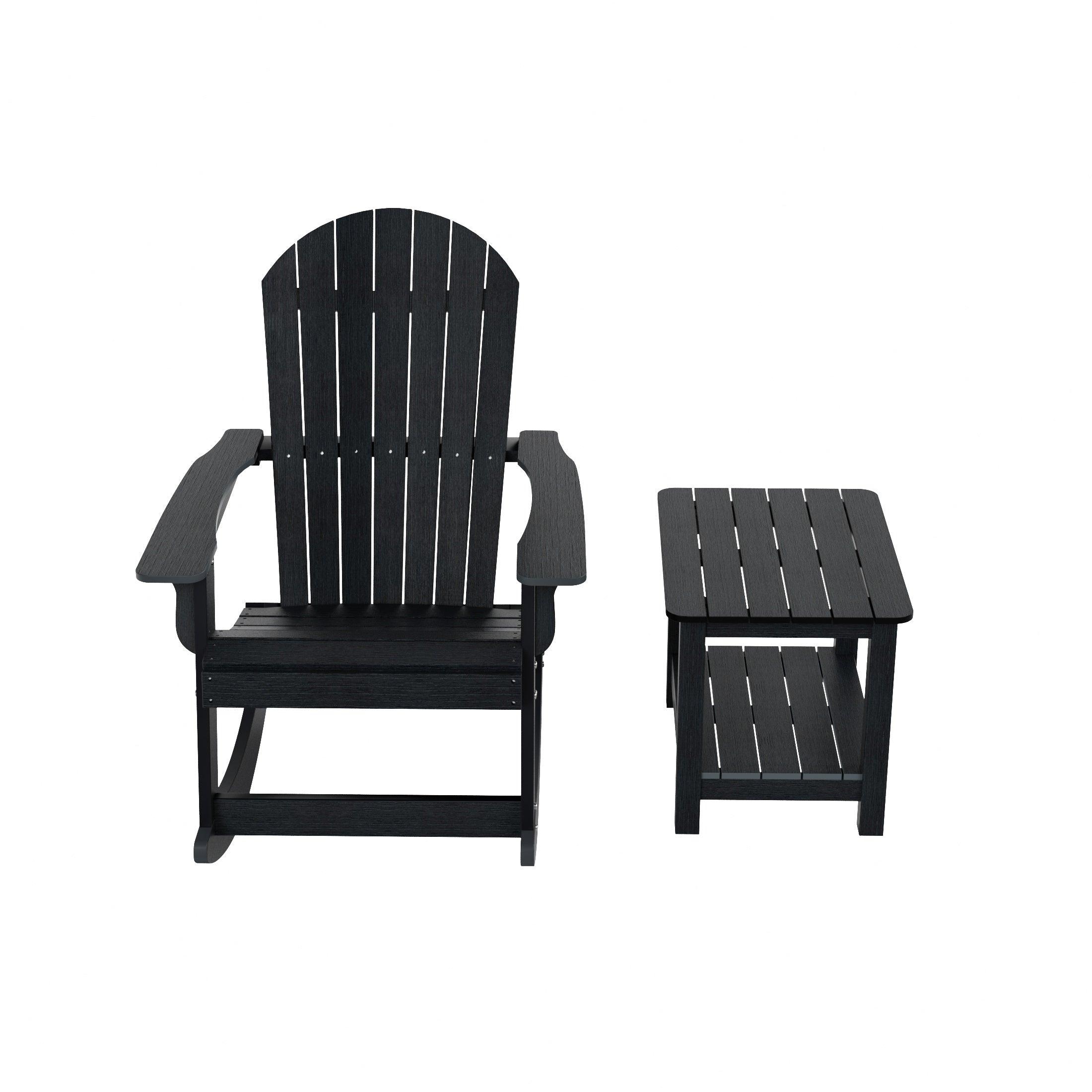 Florence 2-Piece HIPS Adirondack Rocking Chair and Side Table Set - Costaelm