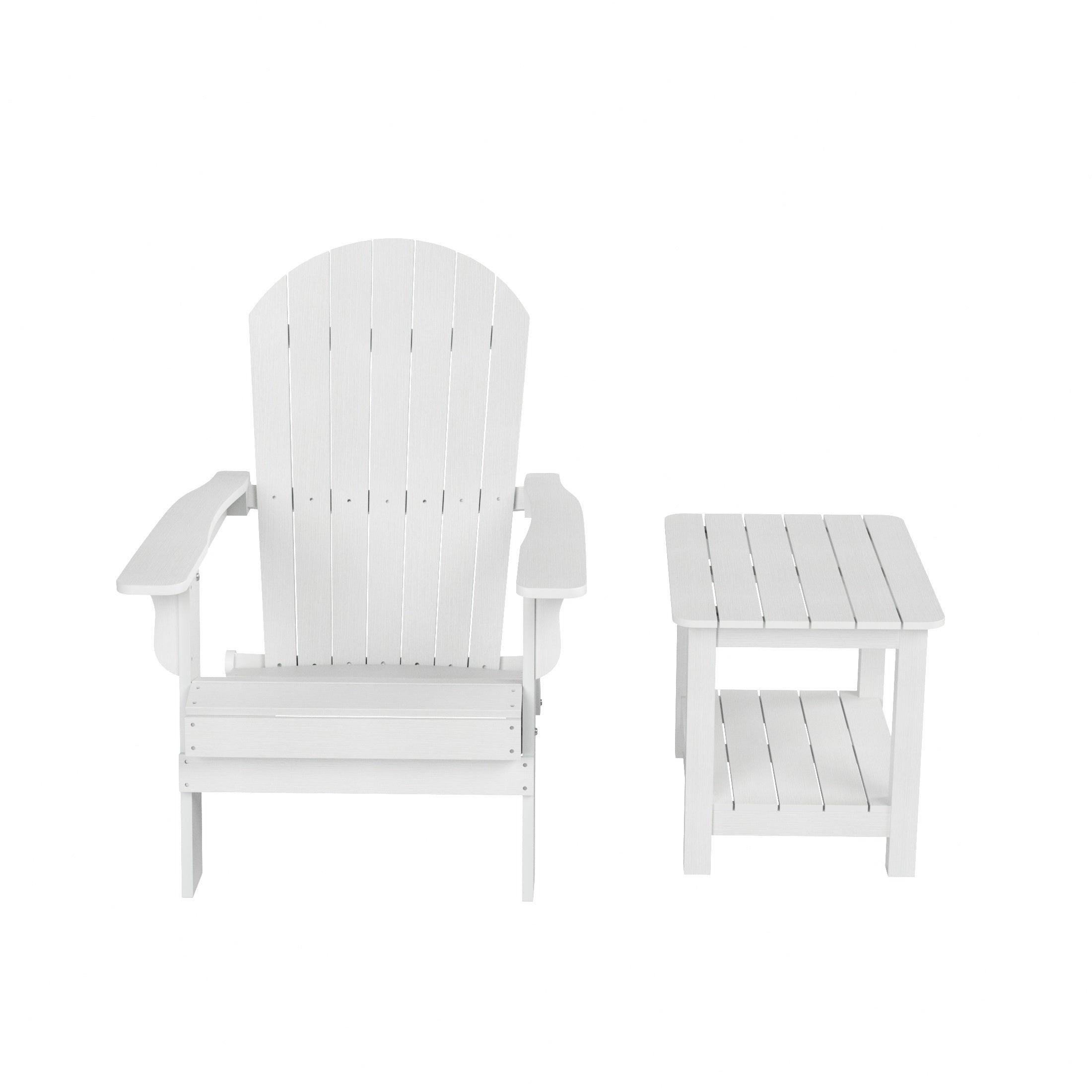 Florence HIPS Folding Adirondack Chair with Side Table Set - Costaelm