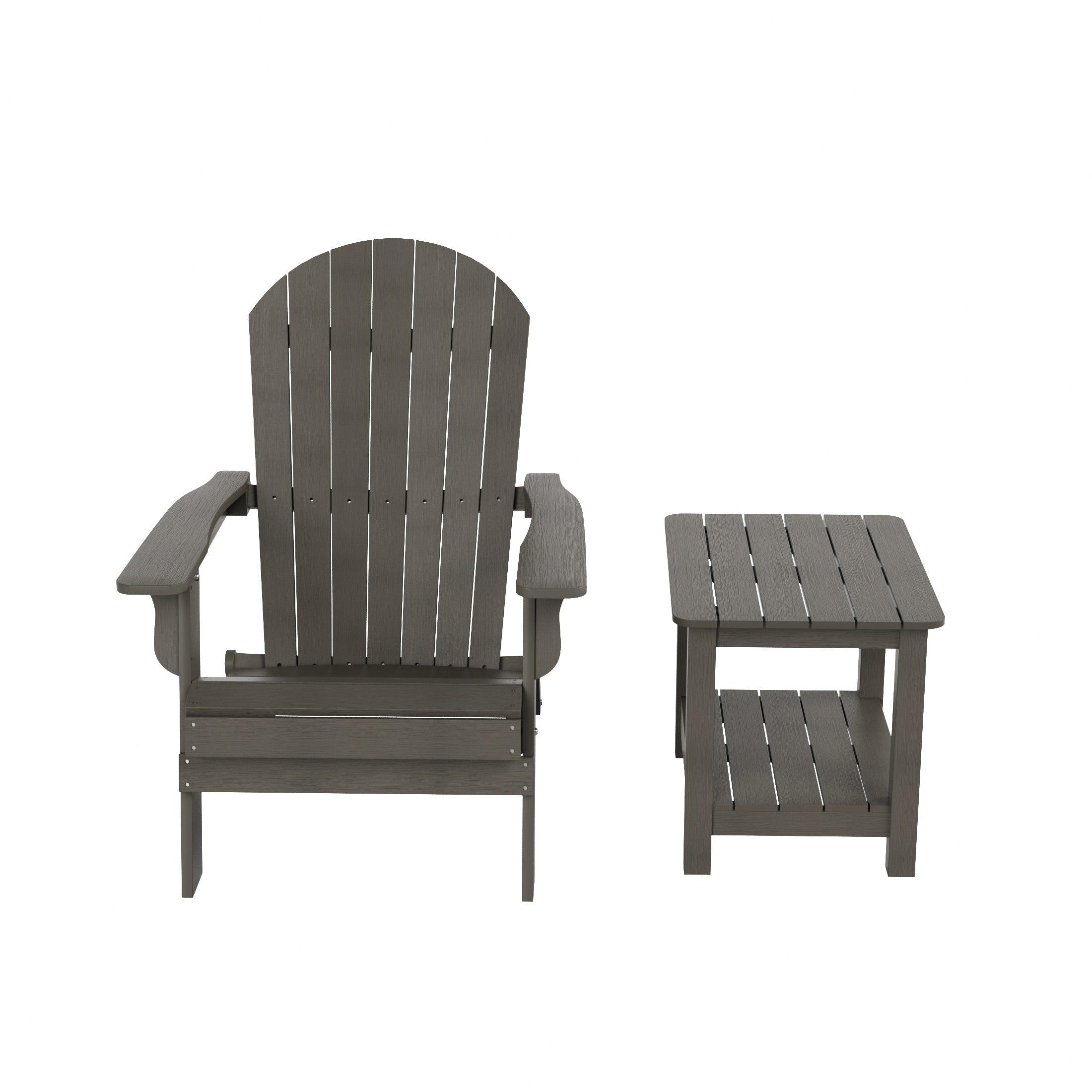 Florence HIPS Folding Adirondack Chair with Side Table Set - Costaelm