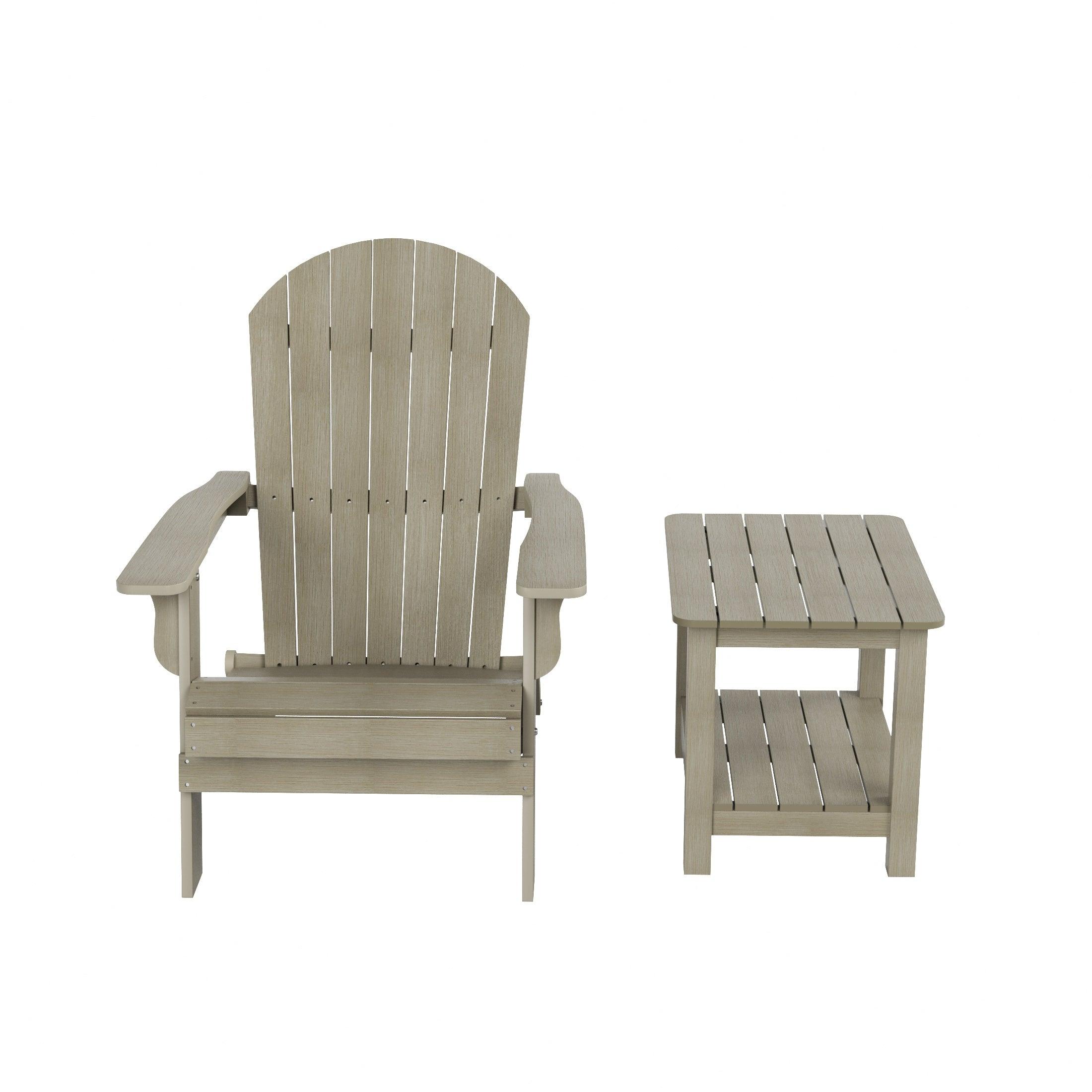 Florence HIPS Folding Adirondack Chair with Side Table Set - Costaelm