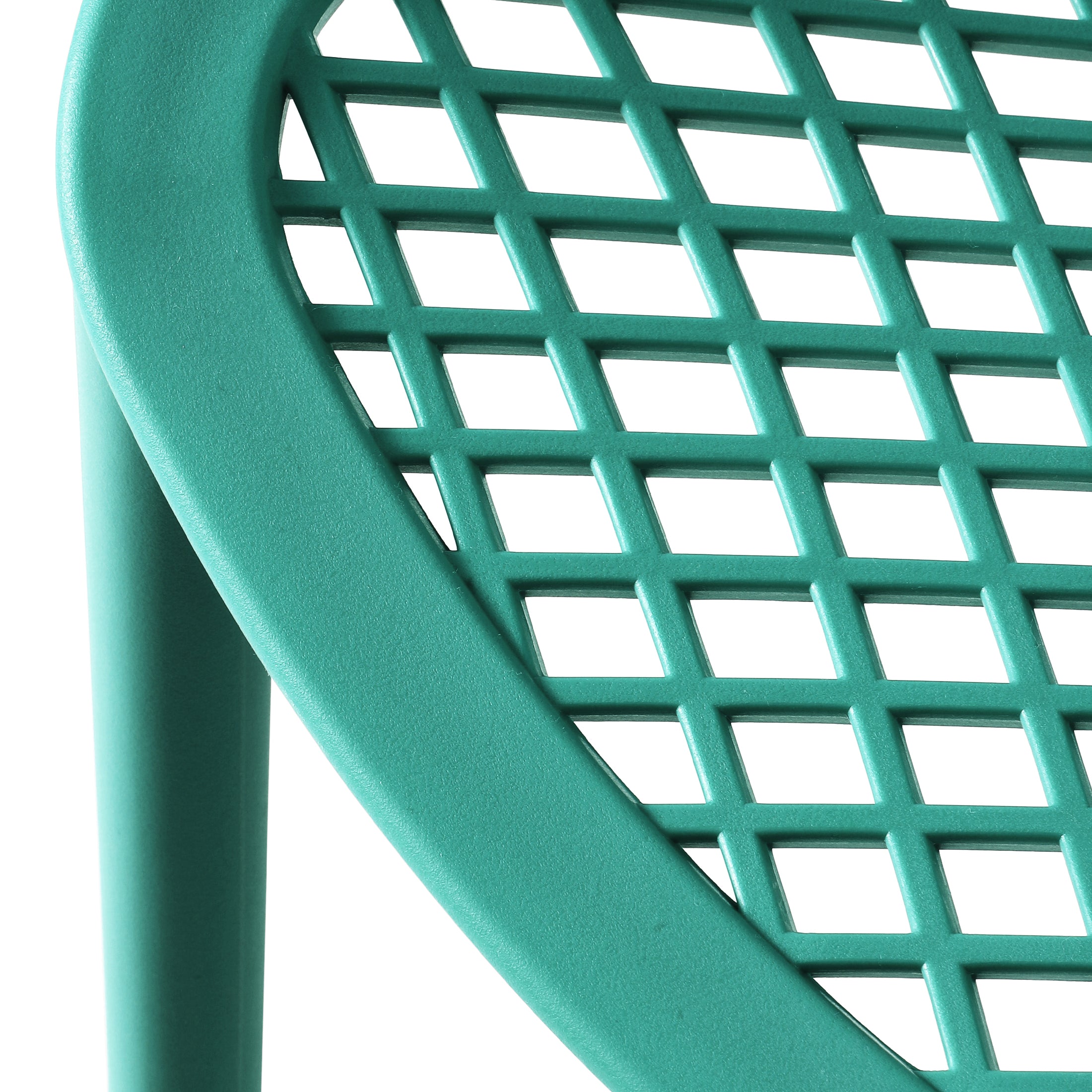 Sunshine 3-Piece Outdoor Round Metal Dining Table Set And Stackable Resin Patio Dining Side Chairs