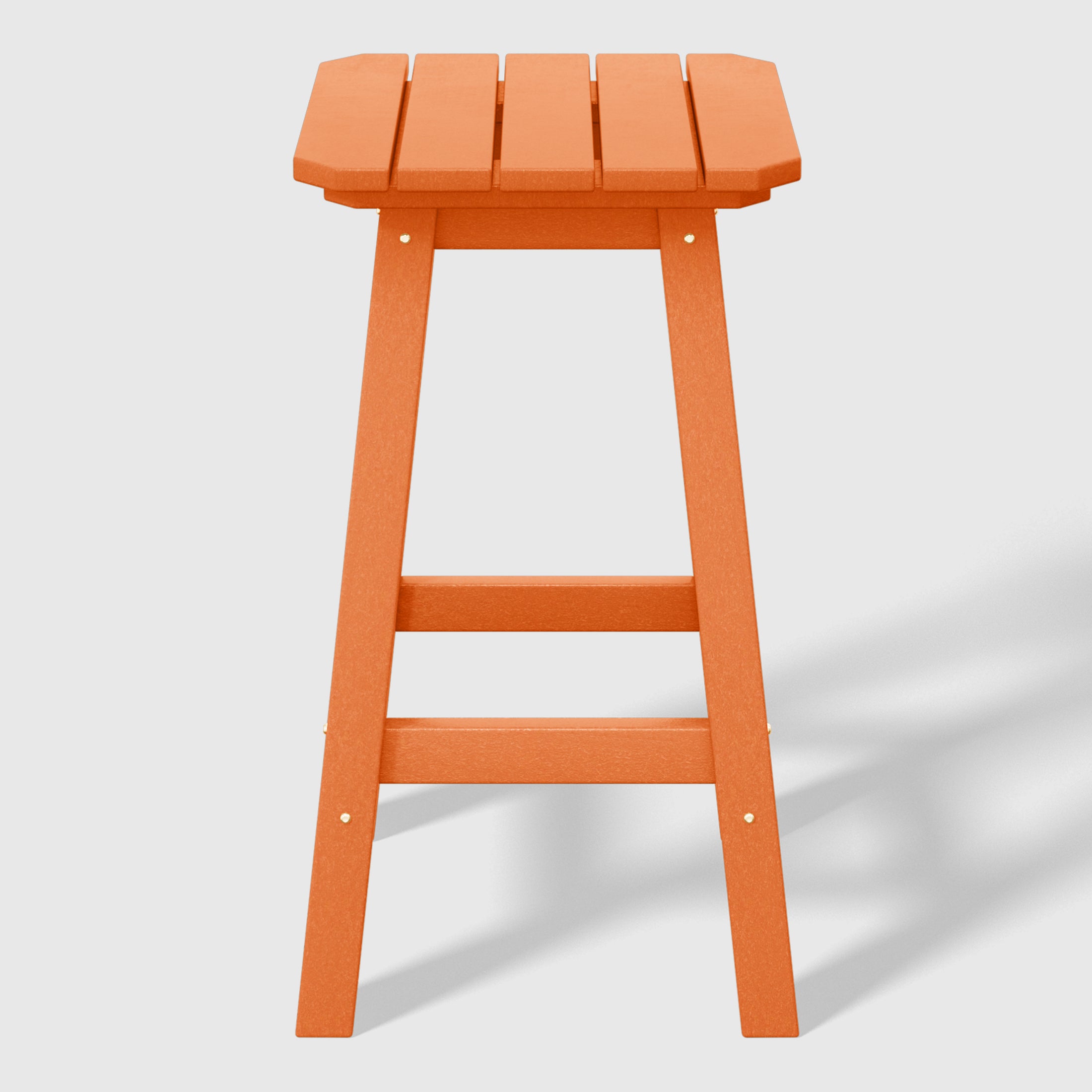 Paradise 24" HDPE Outdoor Patio Counter High Backless Square Bar Stools Set of Three