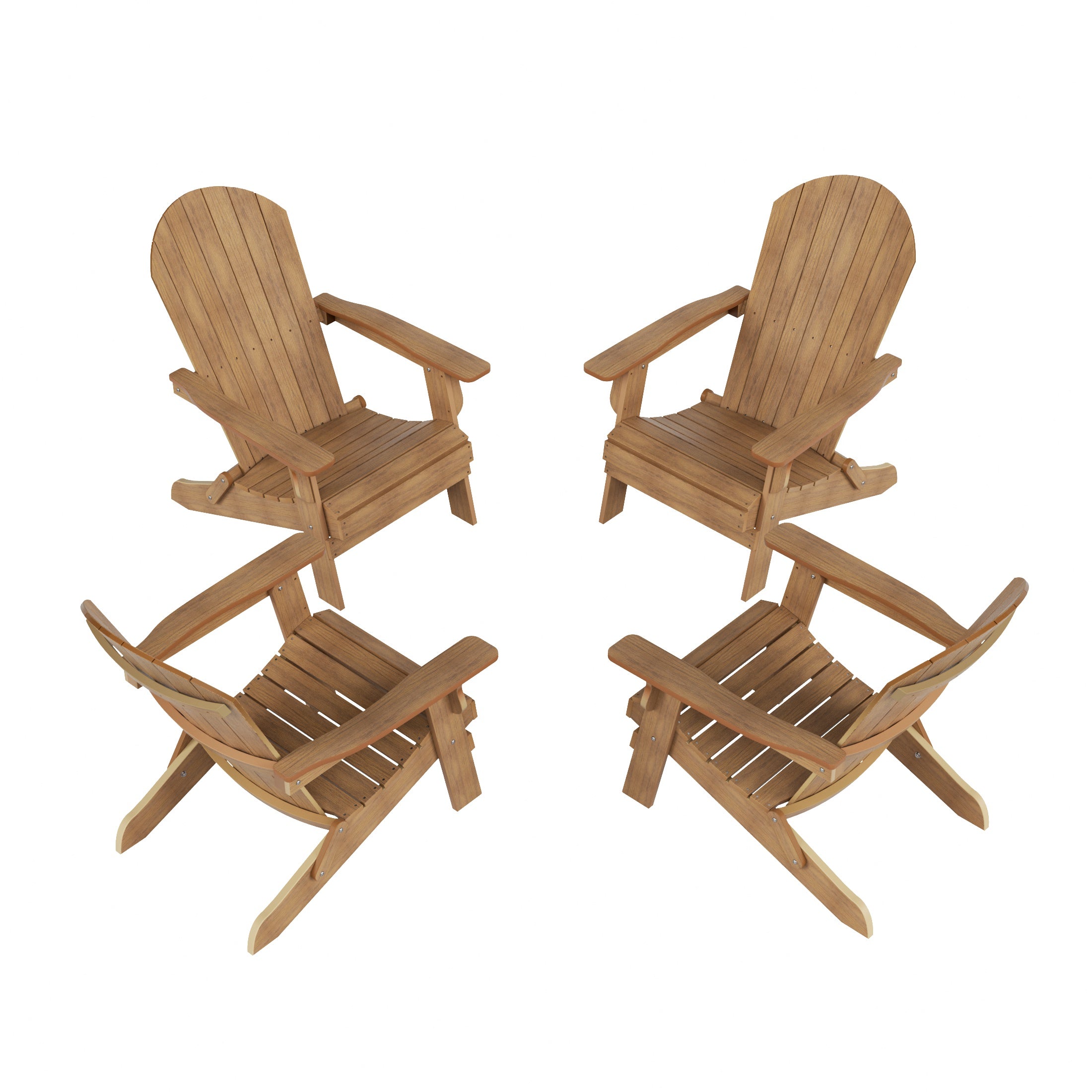 Florence Outdoor Folding Adirondack Seashell Chair (Set of 4)