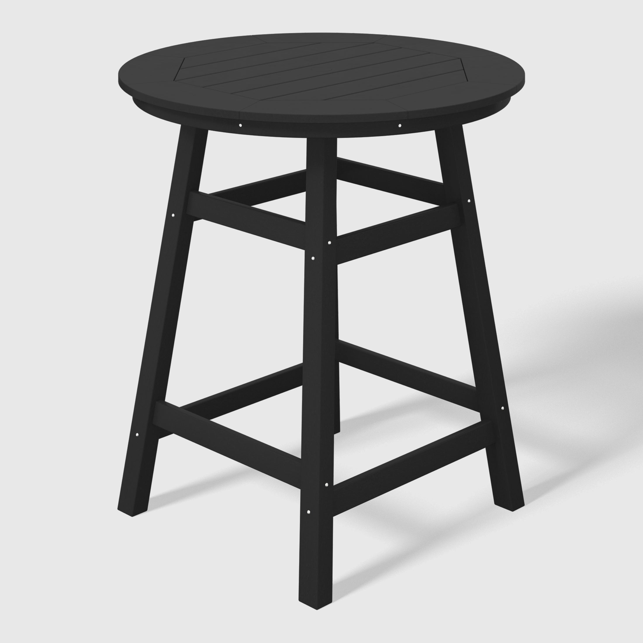 Paradise 5-Piece HDPE Outdoor Patio Dining Bar Bistro Table Set with Counter High Round Bar Stools