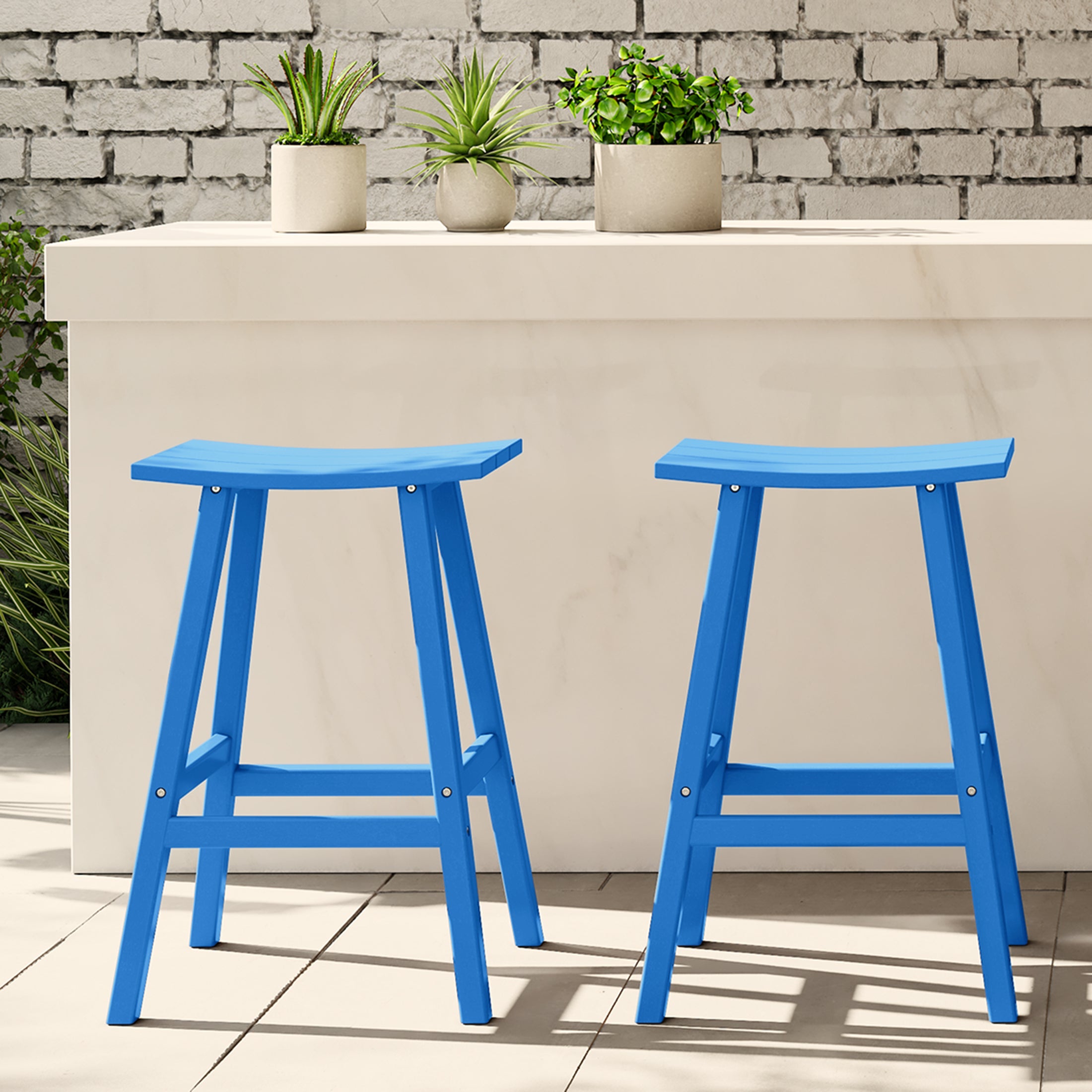 Paradise Westintrends 2 piece set of 29" height Outdoor / Patio Saddle bar stools