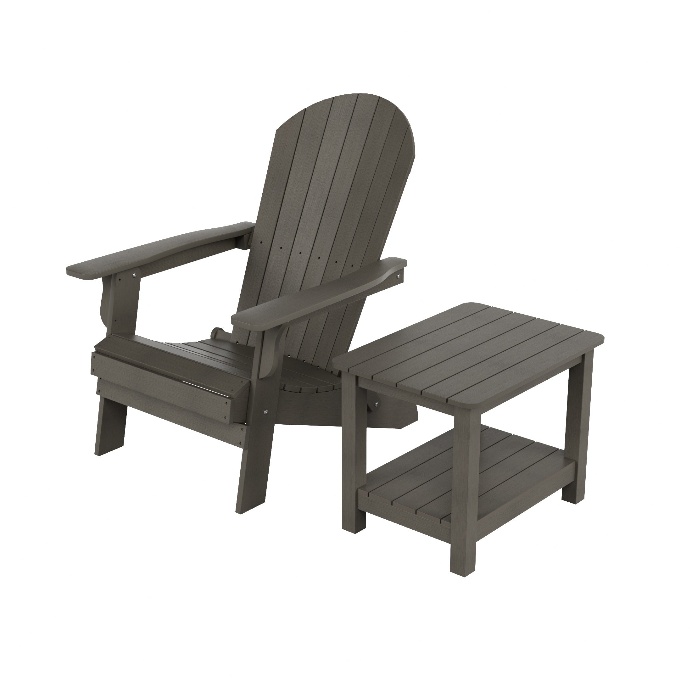 Florence HIPS Outdoor Folding Adirondack Seashell Chair With Side Table