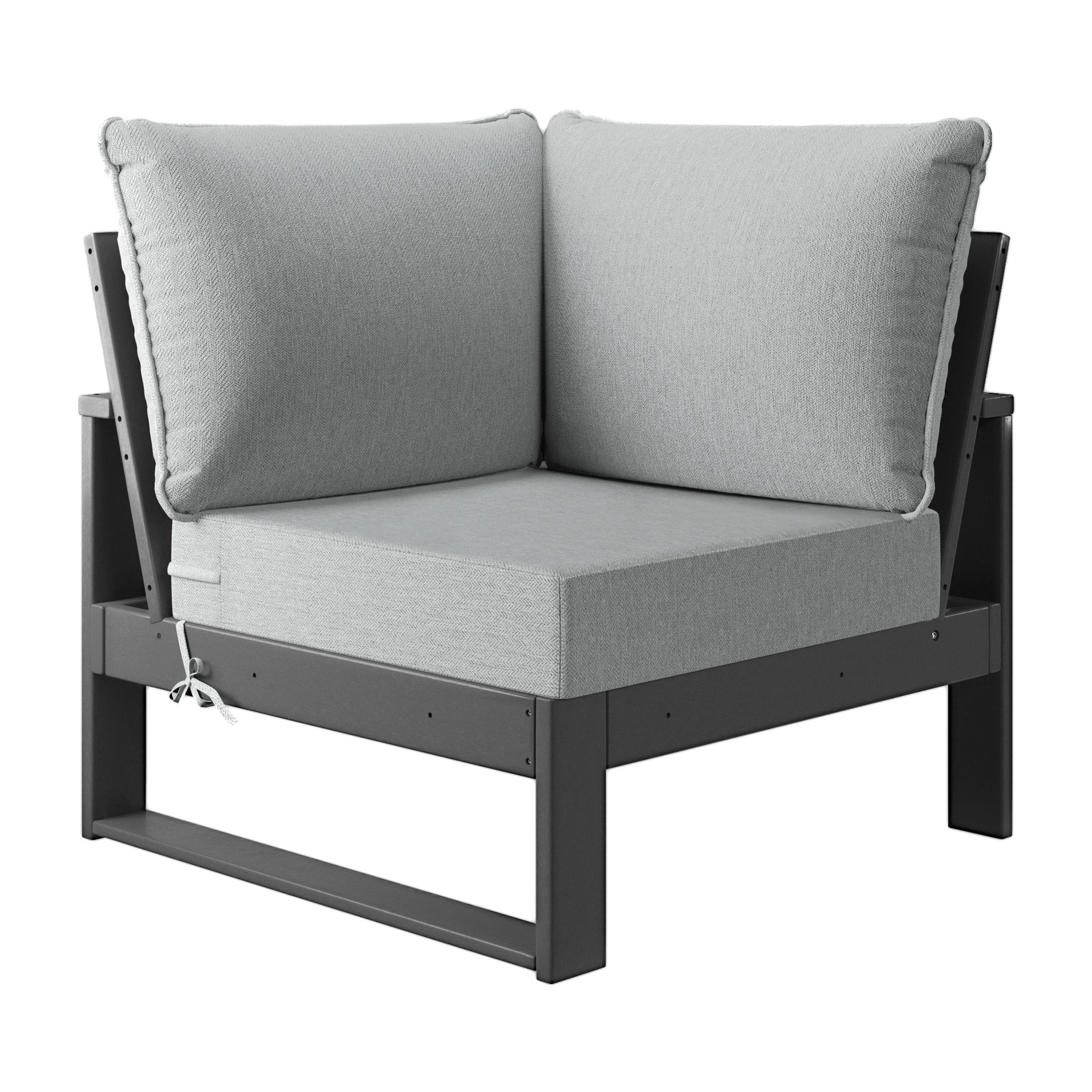 Rockaway Outdoor 4-Piece HDPE L-Shaped Modular Patio Sofa Furniture Set