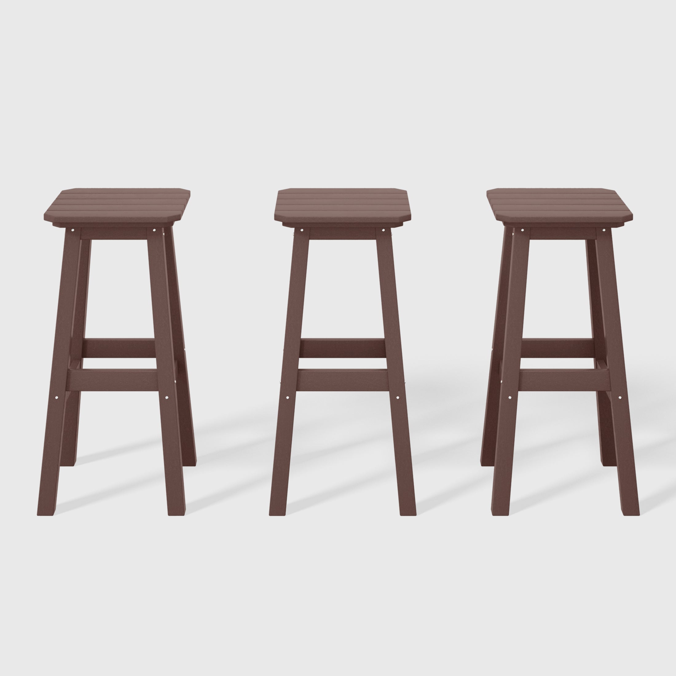 Paradise 29" HDPE Outdoor Patio Square Bar Stools (Set of 3)