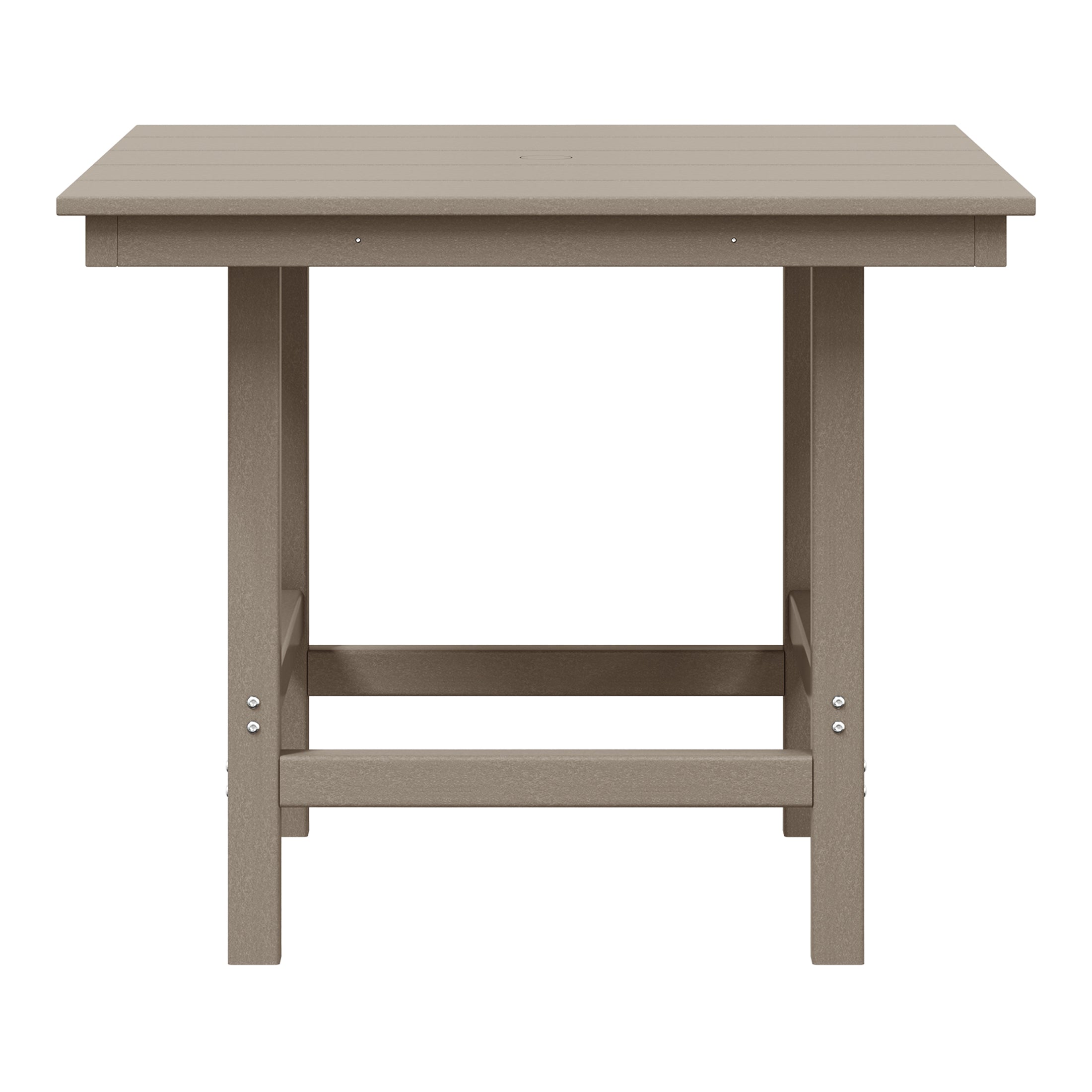 Palms Outdoor HDPE 36" Square Patio Dining Table with Umbrella Hole