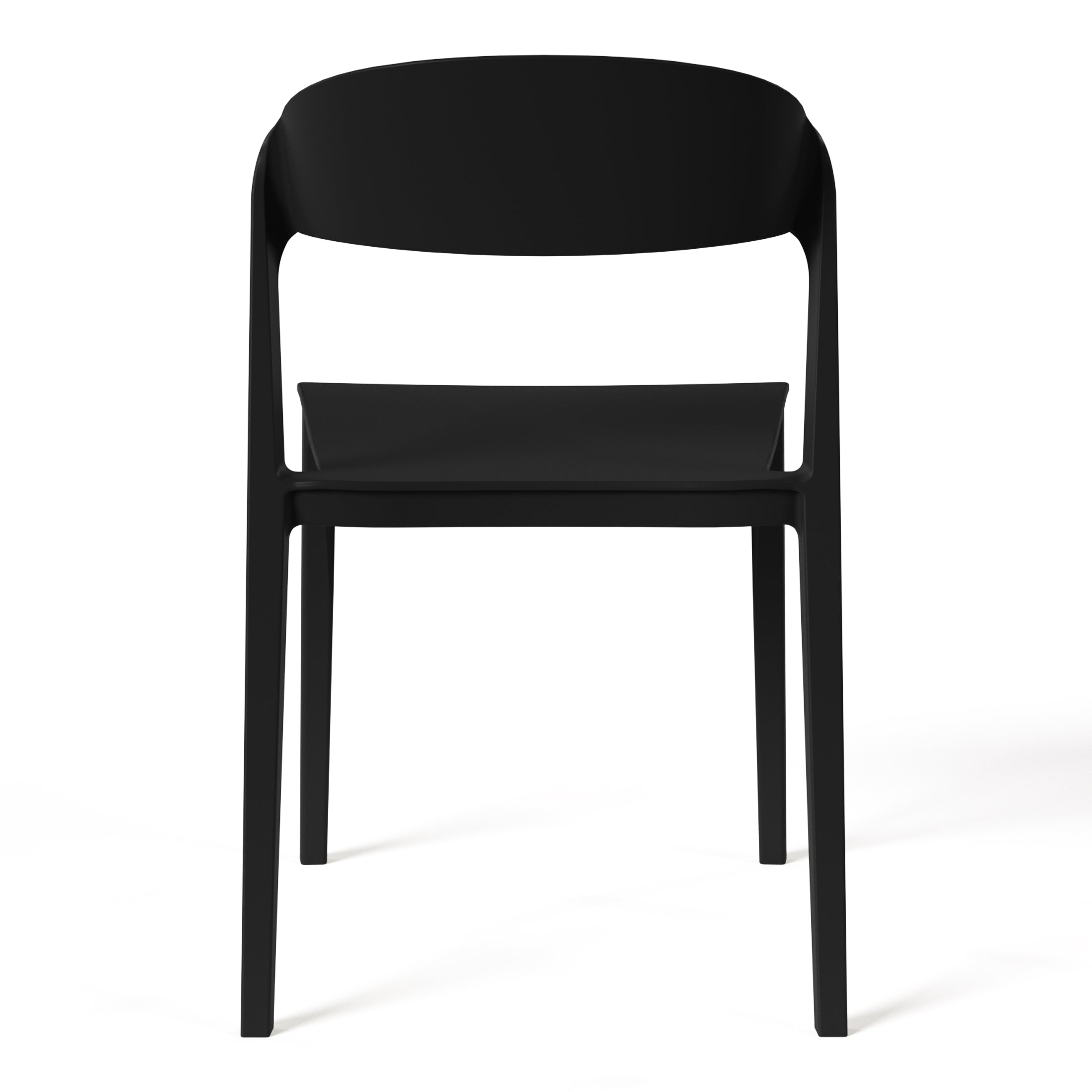 Sunshine Outdoor Modern Stackable Plastic Patio Bistro Dining Side Chairs (Set of 2)