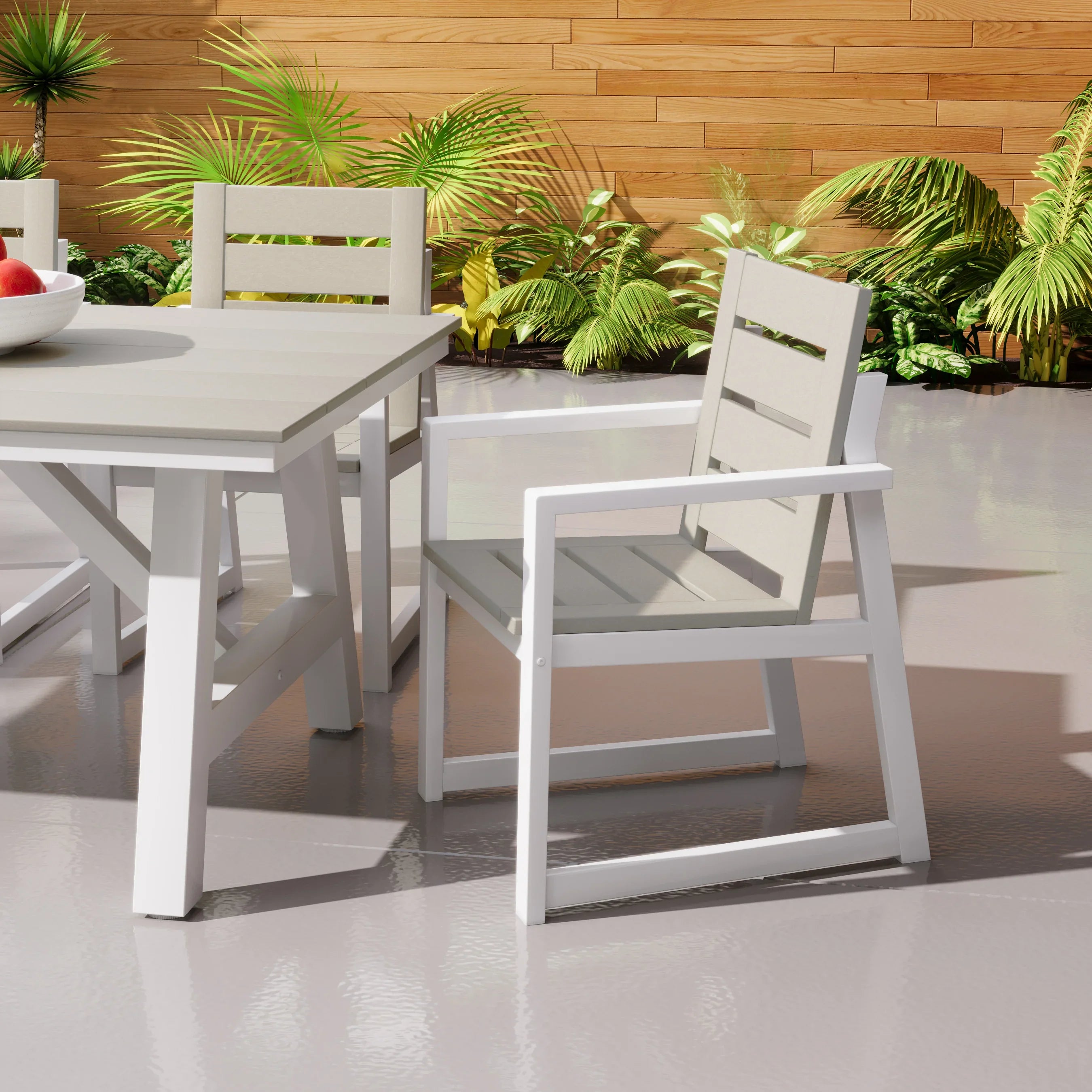 Stinson HDPE Outdoor Patio Dining Arm Chair