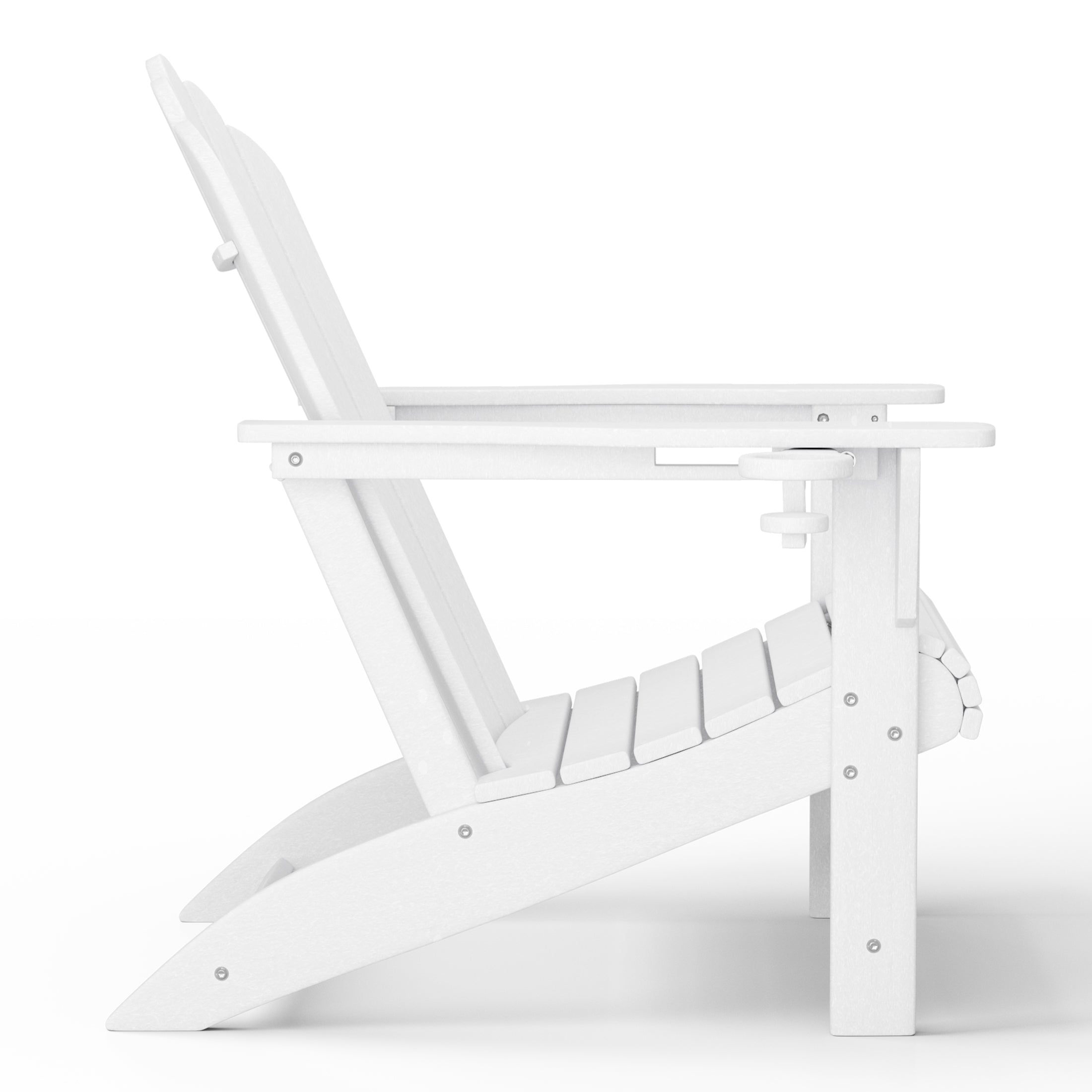 Lakeview 3-Piece Outdoor Patio HDPE Adirondack Chair With Cup Holder and Table Set