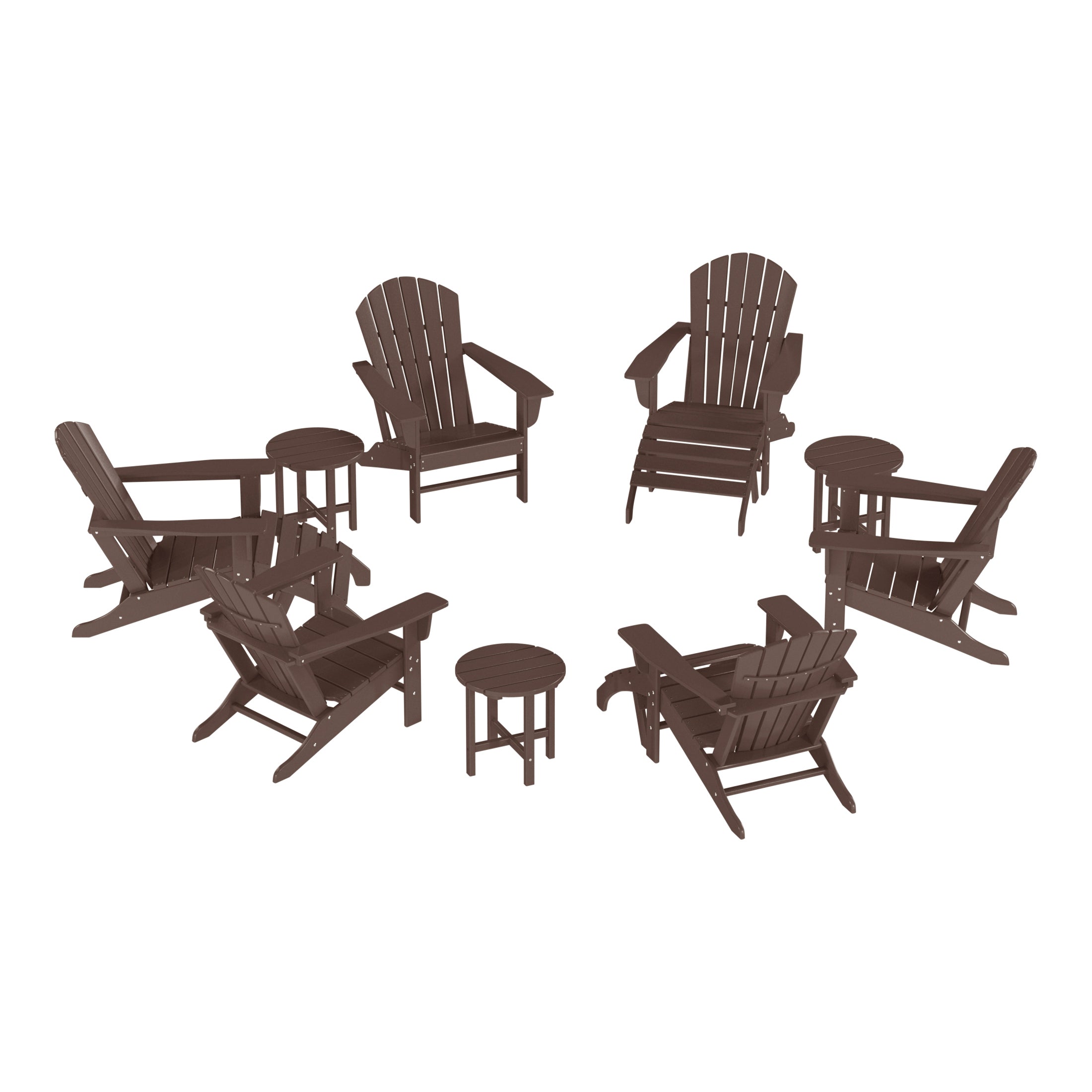 Portside 12 Piece Outdoor Adirondack Chair With Ottoman And Side Table