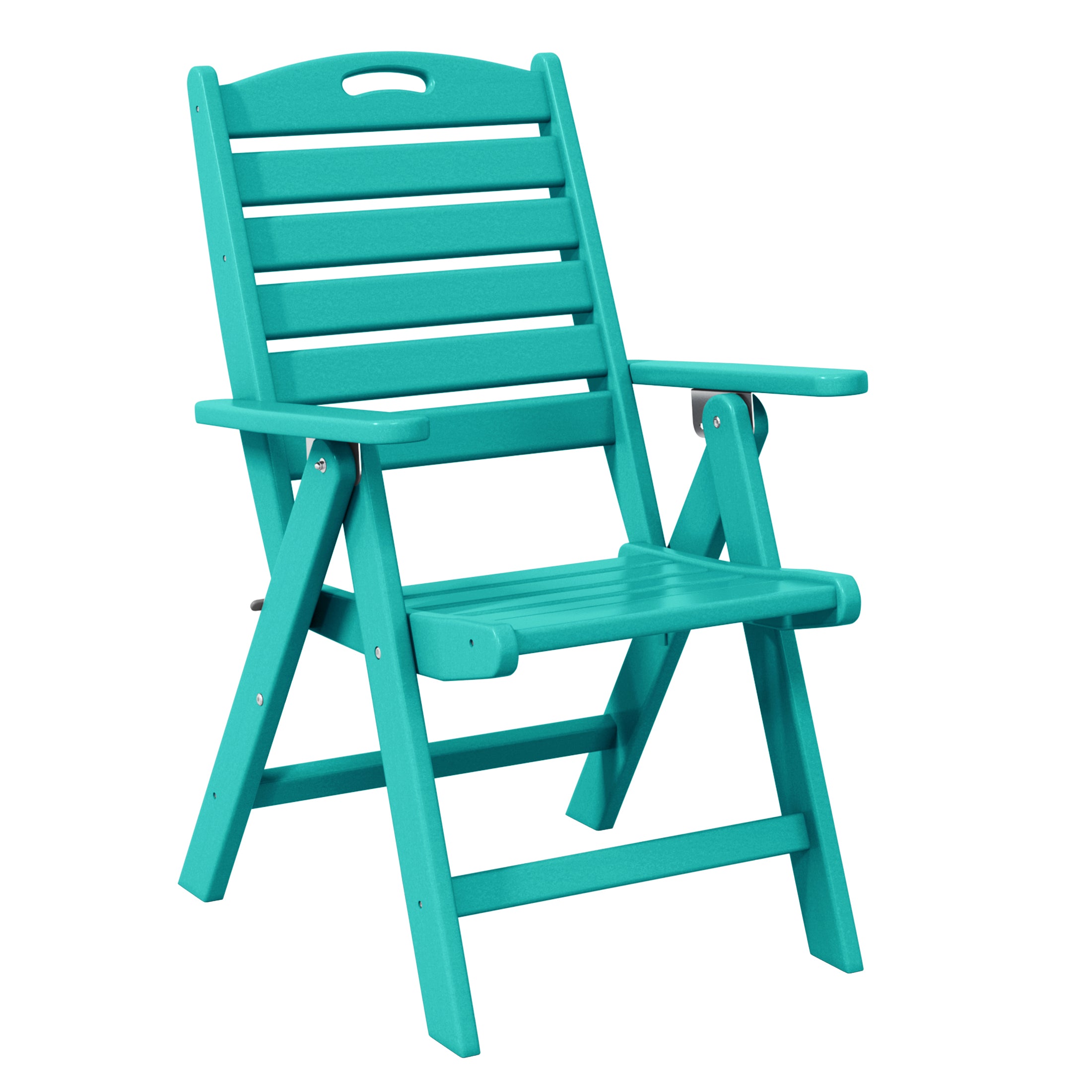 Paradise 5-Piece HDPE Square Patio Dining Table Set with Foldable Chairs