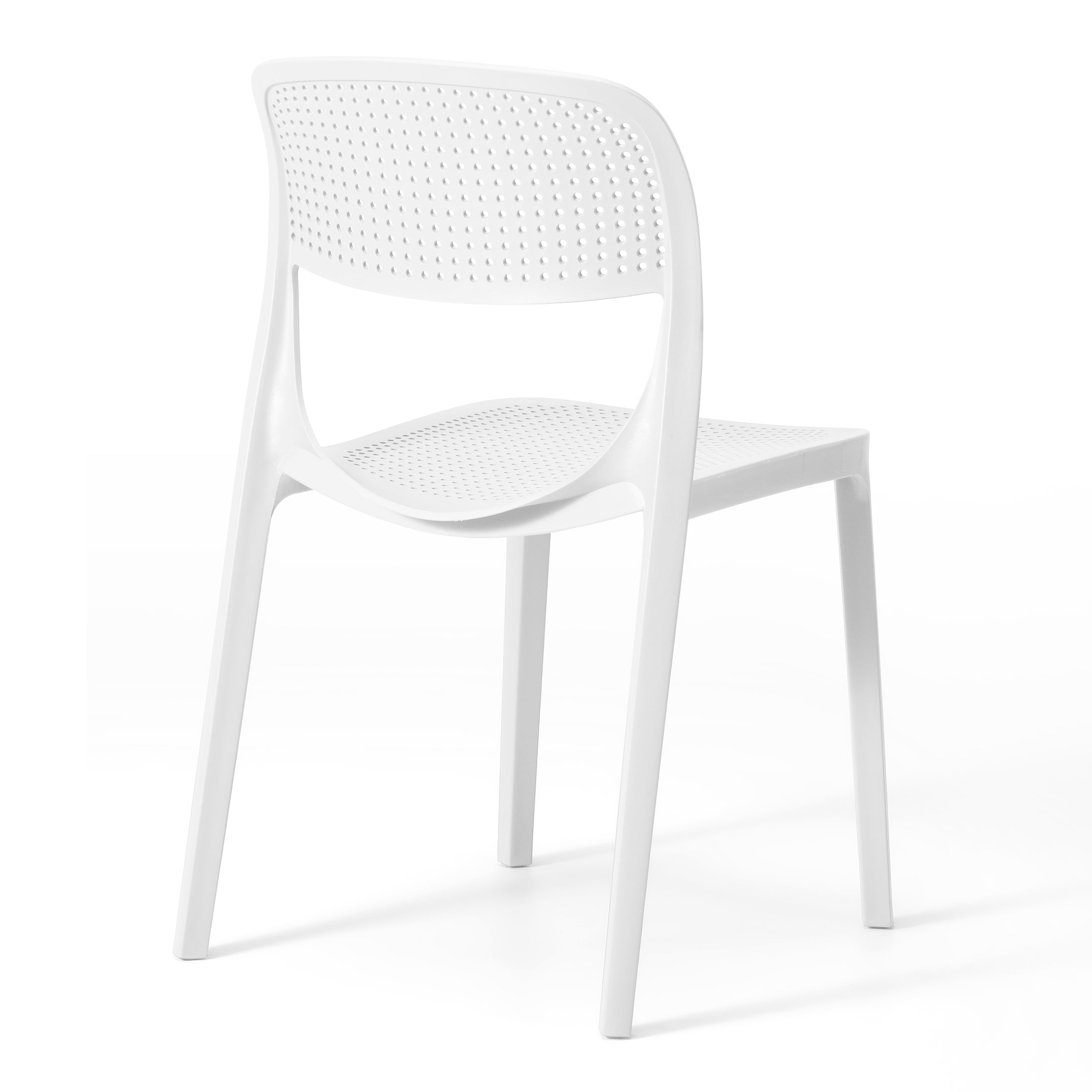 Sunshine Modern Stackable Plastic Resin Patio Dining Side Chair (Set of 2)
