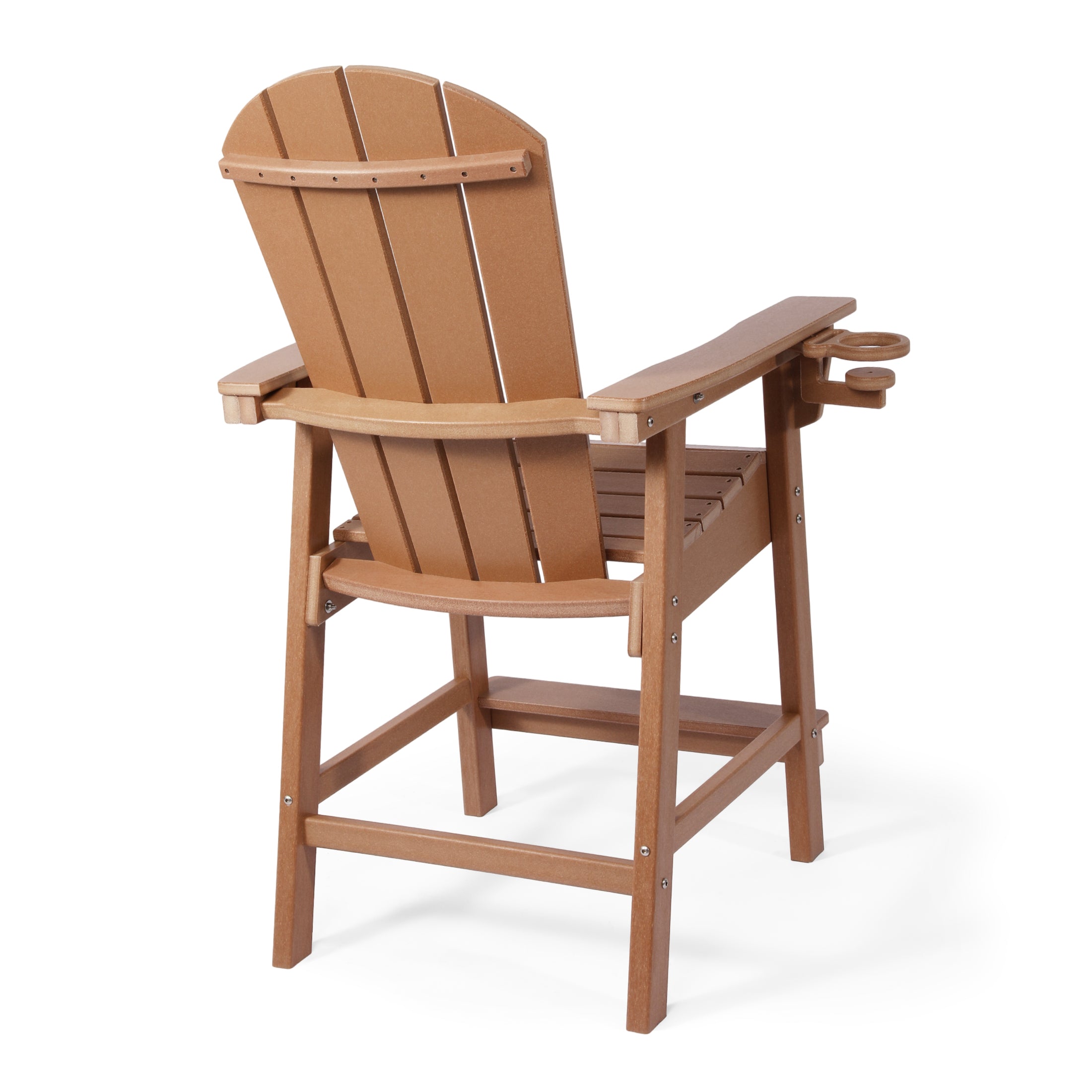 Paradise Outdoor HDPE  Tall Adirondack Counter Height Bar Chair With Cup Holder